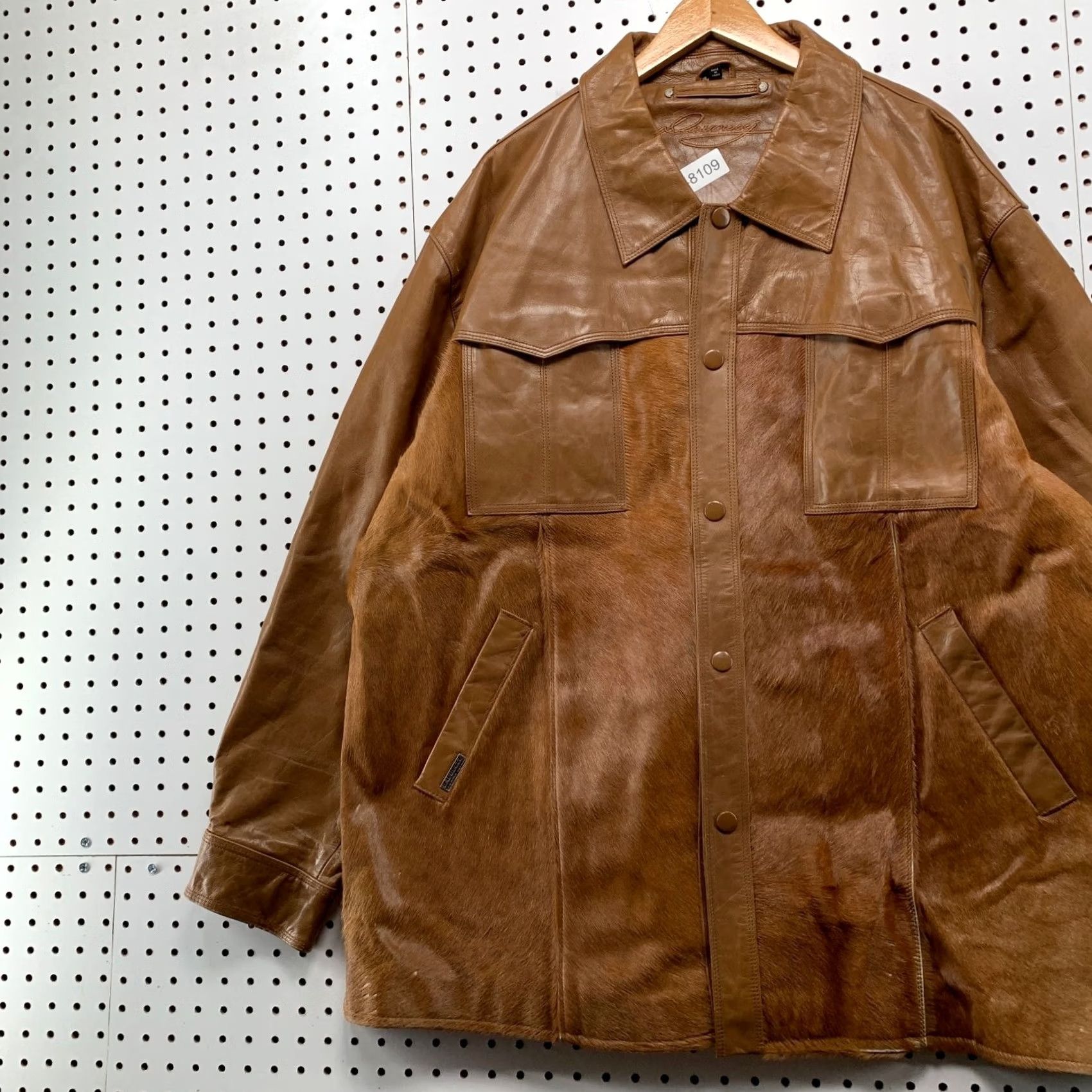 Vintage VINTAGE Davoucci Leather Jacket Men 6XL Brown Hair On Hide 80s 90s Rodeo Western Jacket Size US XXL / EU 58 / 5 - 4 Thumbnail