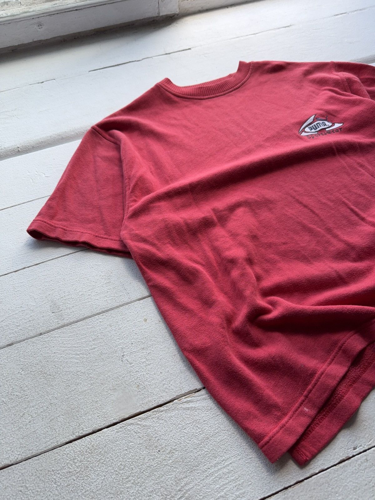 Puma Vintage 90s Faded Red Puma Logo Basic Streetwear Tee Shirt Size US L / EU 52-54 / 3 - 2 Thumbnail