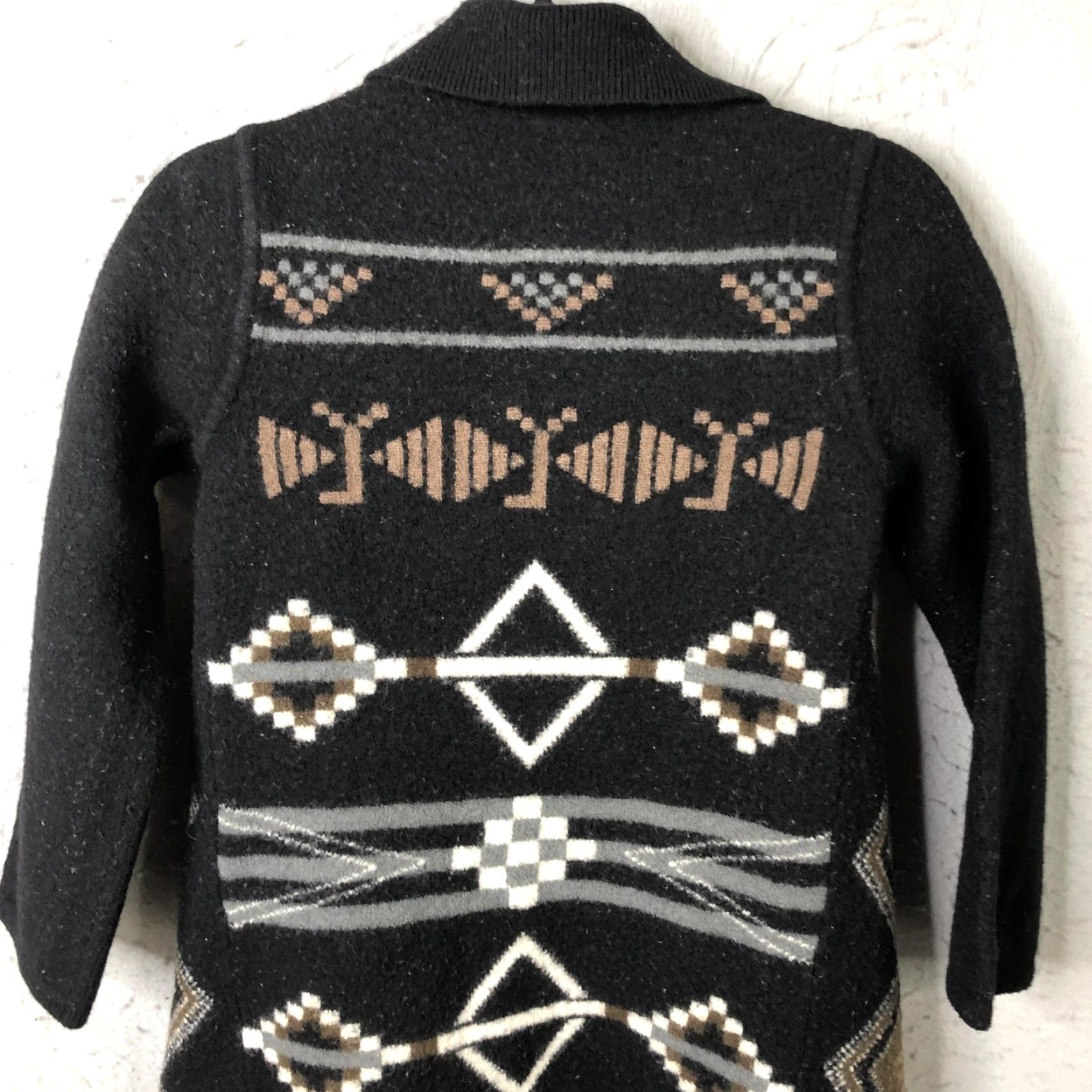 Vintage VINTAGE Tribal Cardigan Sweater Womens Small Black Wool Open Front Aztec Tribal Size S / US 4 / IT 40 - 6 Thumbnail