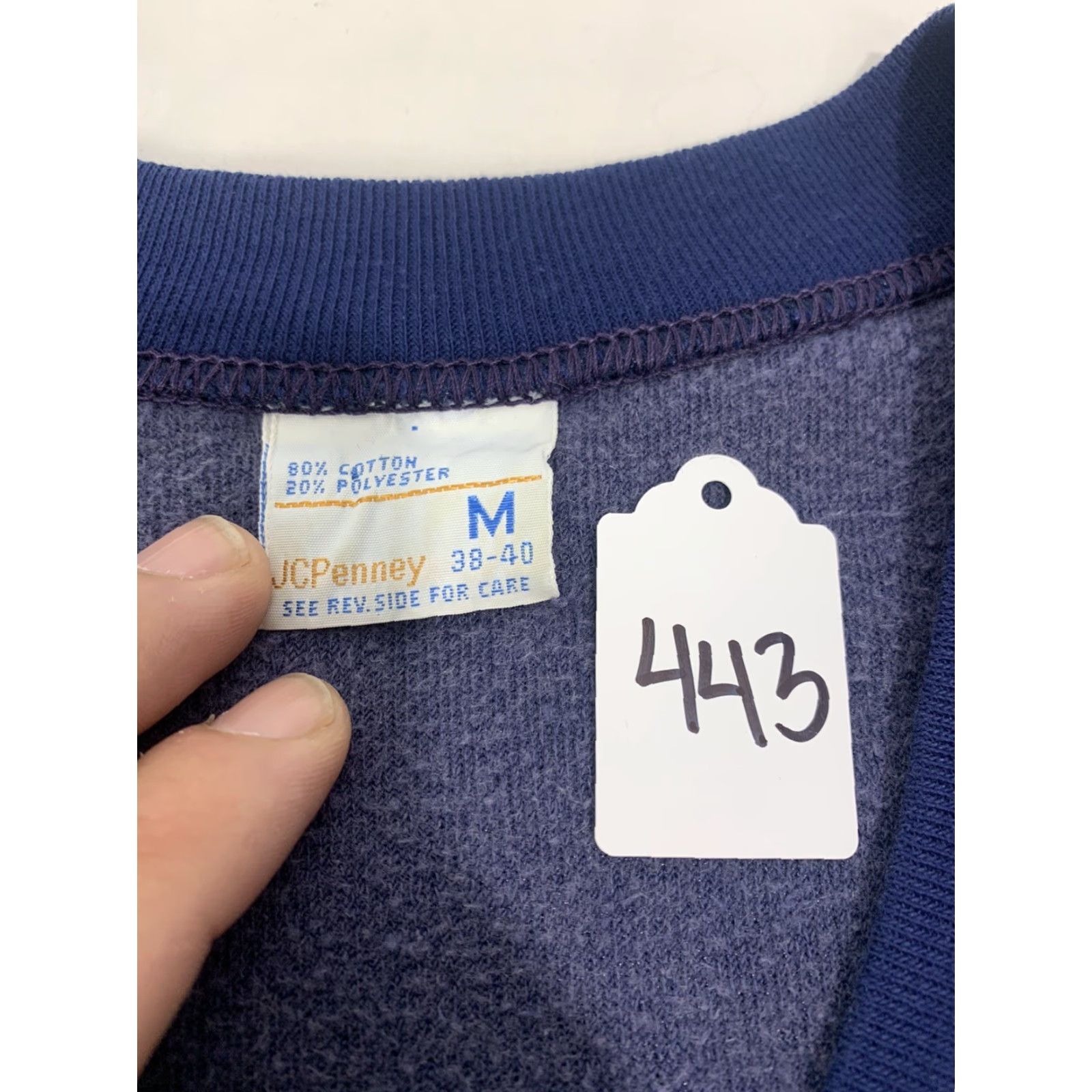 Penn VINTAGE J. C. Penney Sweater Womens Cardigan V-Neck M Blue Knit Acrylic Long Sleeve Designer 90s Womens Size M / US 6-8 / IT 42-44 - 7 Thumbnail