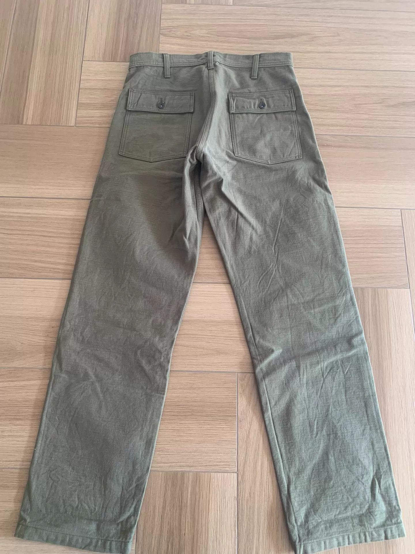 Samurai Jeans SAMURAI JEANS Olive Green Heavy Cotton Sateen Pants 35 Size US 35 - 2 Thumbnail