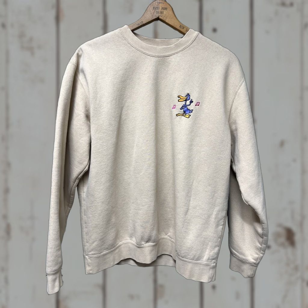 Obey OBEY Large Crew Neck Long Sleeve Sweatshirt Pullover Embroidered Disco Duck Tan Brown Cotton Blend Men L Size US L / EU 52-54 / 3 - 1 Thumbnail