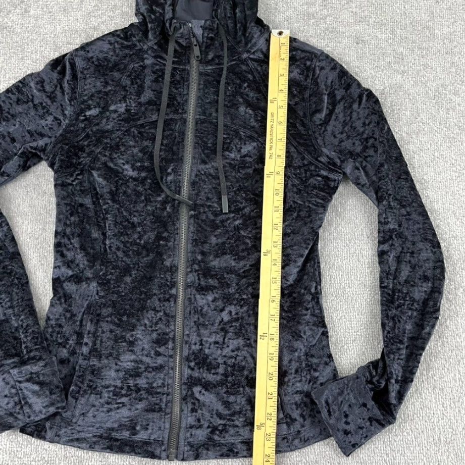 Lululemon LULULEMON Hoodie Womens Size 10 Black Crushed Velvet Full Zip Define Jacket Gym Training Size L / US 10 / IT 46 - 6 Thumbnail