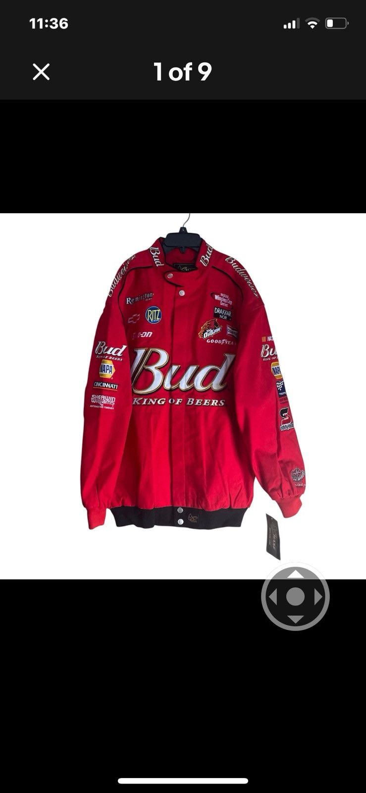 Chase Authentics VTG NASCAR Chase Authentics Dale Jr Bud Jacket XL NWT Size US XL / EU 56 / 4 - 1 Thumbnail