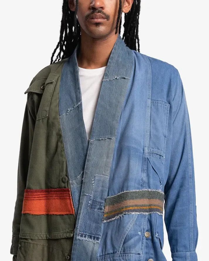 Greg Lauren $1800 Greg Lauren Denim Baker Kimono Patchwork GL1 Size US L / EU 52-54 / 3 - 5 Thumbnail