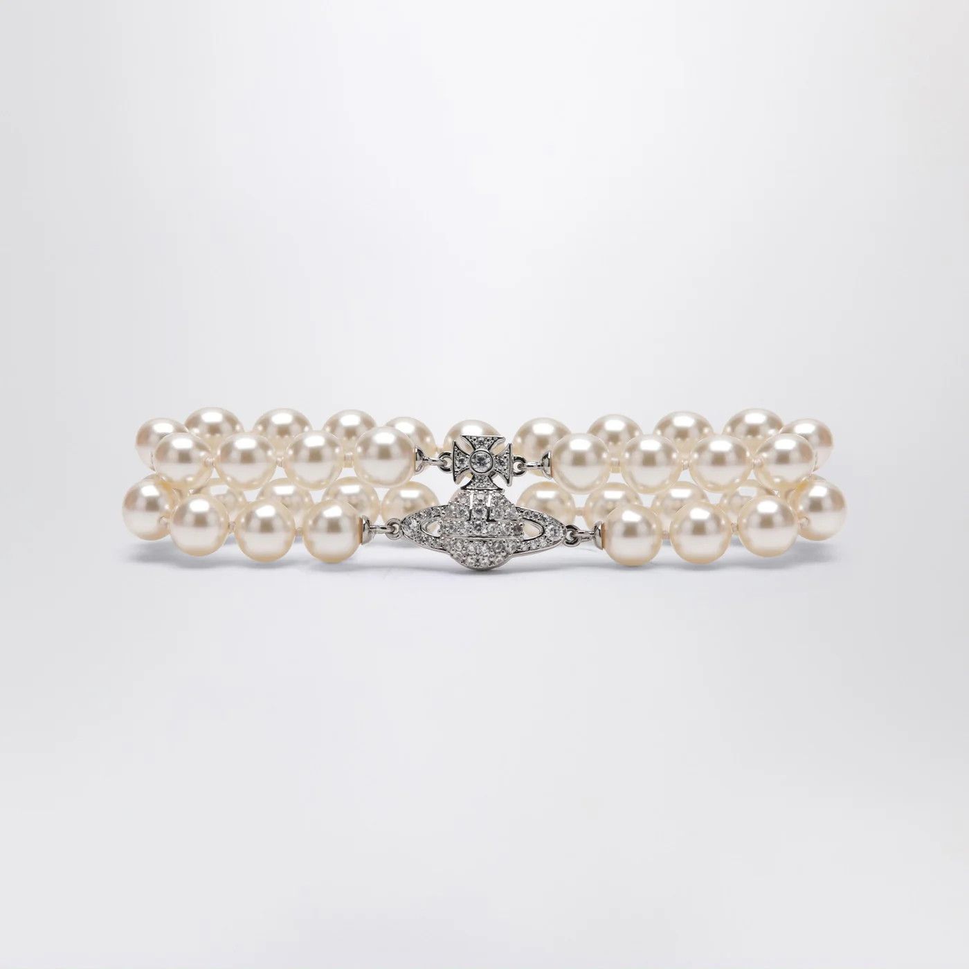 Vivienne Westwood o1d2blof0526 Size: 2 / Logo Double Bracelet in Metal Size ONE SIZE - 1 Thumbnail
