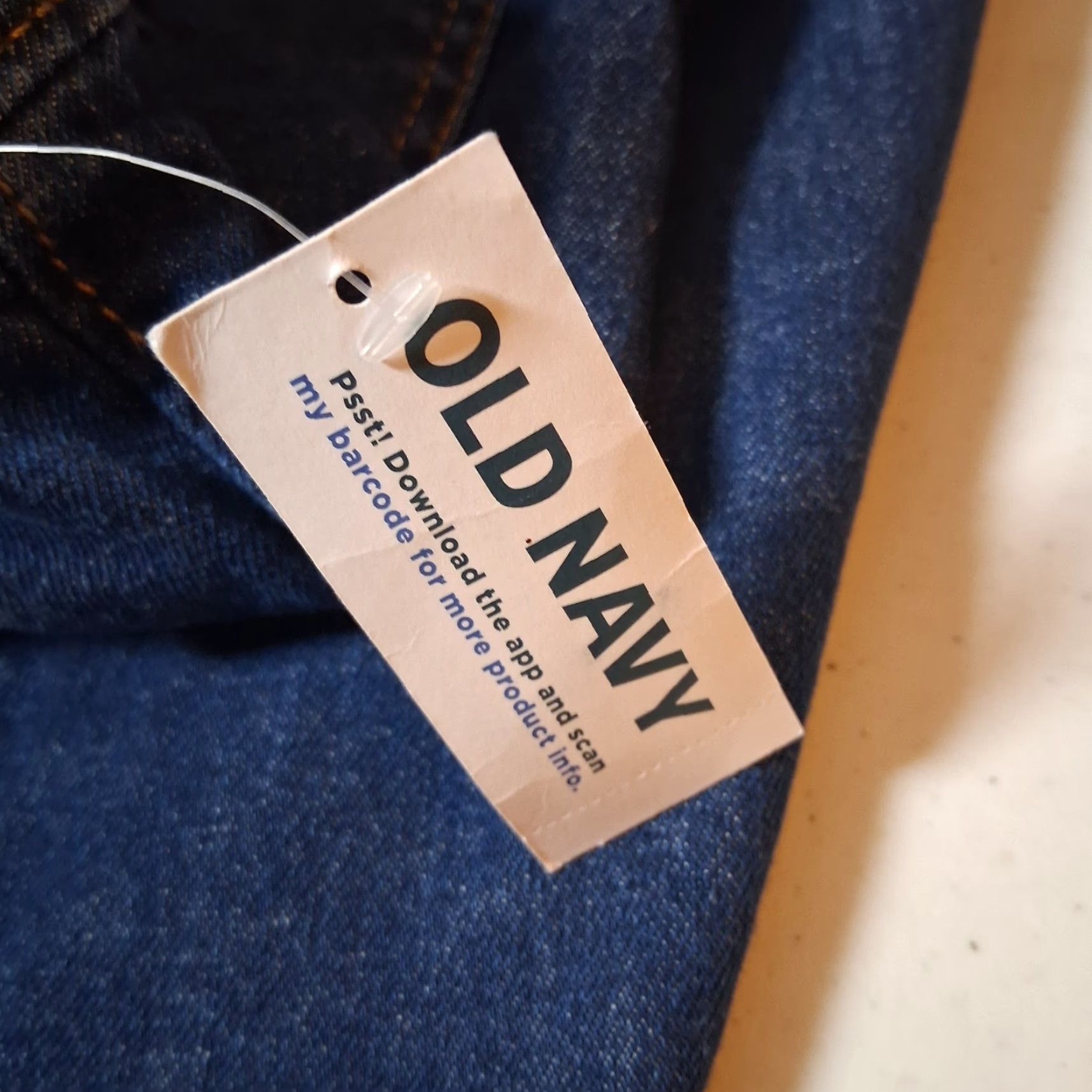 Old Navy Old Navy Jeans Women Large Pull On Straight Dark Wash Blue Denim Elastic NEW Size 36" / US 14 / IT 50 - 7 Thumbnail