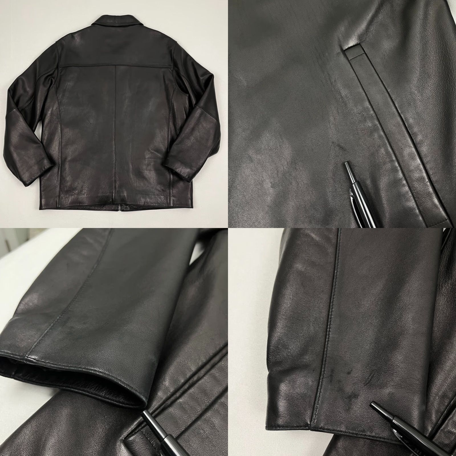 Liz Claiborne VINTAGE Claiborne Leather Jacket Mens L Full Zip Coat Black Size US L / EU 52-54 / 3 - 8 Thumbnail