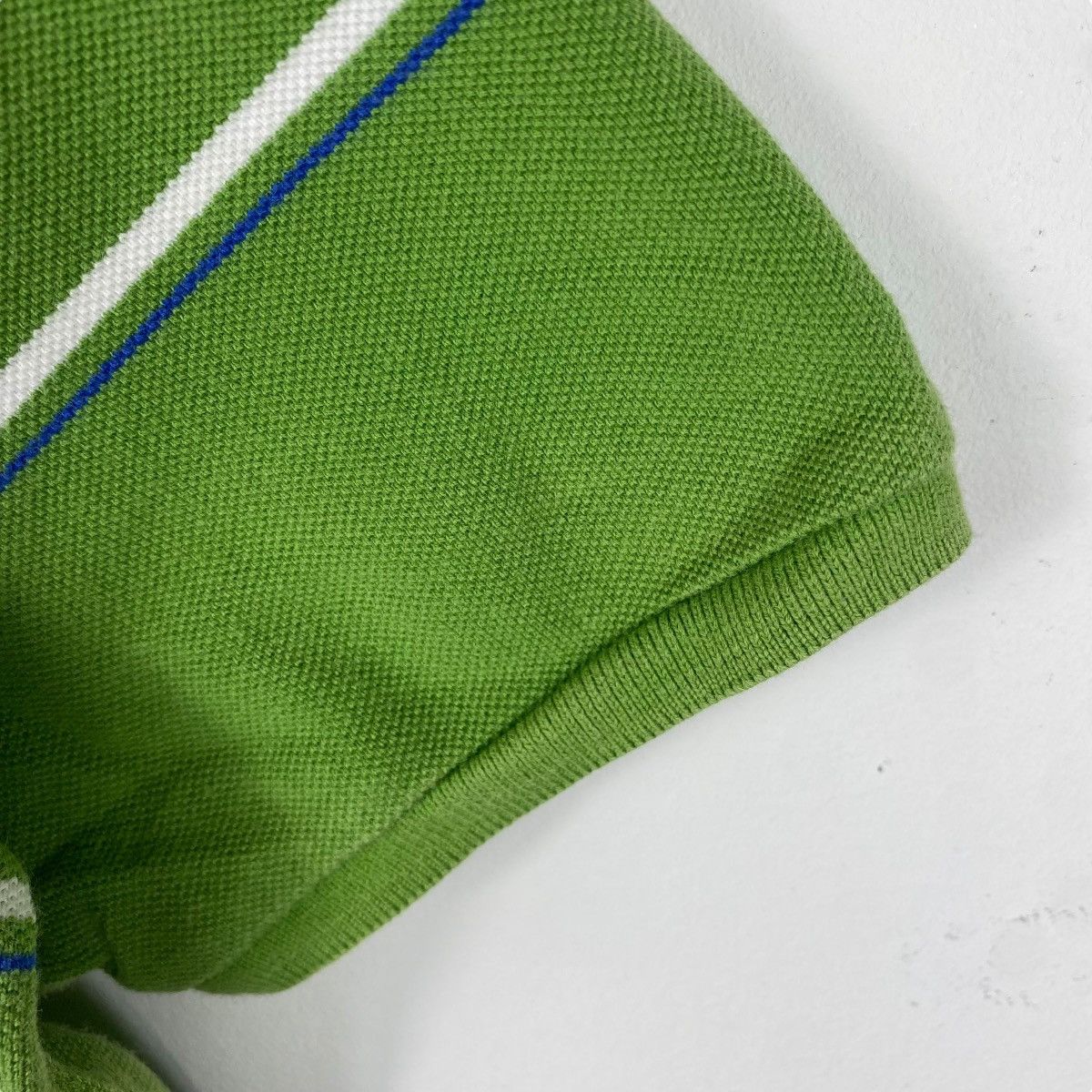 Beams Japan Japanese Brand BEAMS Green Striped Ss Polo Shirt Small Size Size US S / EU 44-46 / 1 - 3 Thumbnail
