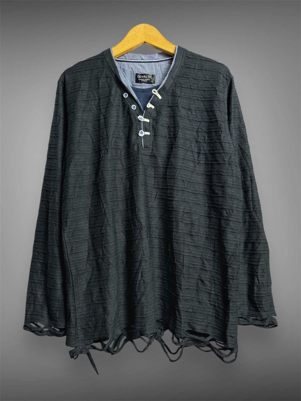 If Six Was Nine × Japanese Brand × Le Grande Bleu (L.G.B.) Delvate Distressed Japanese Style Stripe Long Sleeve Size US L / EU 52-54 / 3 - 1 Thumbnail
