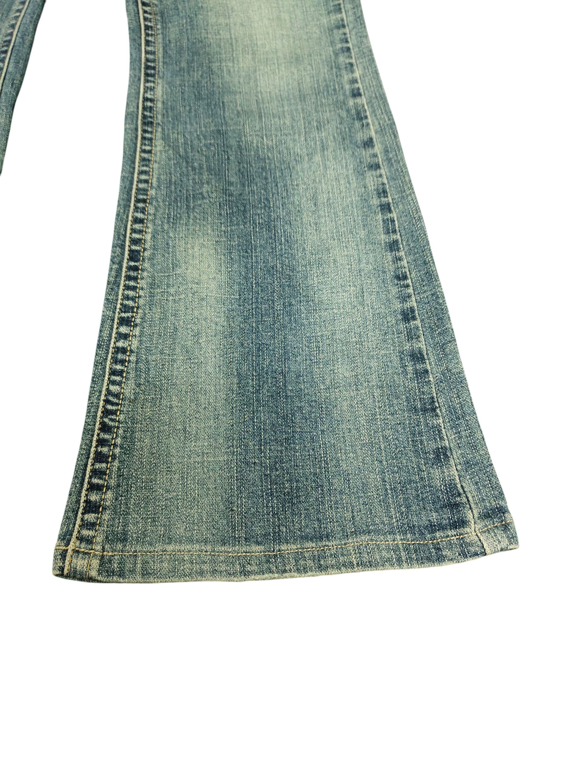 If Six Was Nine Flare Jeans C-Seventeen Clawmark Denim Bootcut Low Rise Size US 28 / EU 44 - 7 Thumbnail