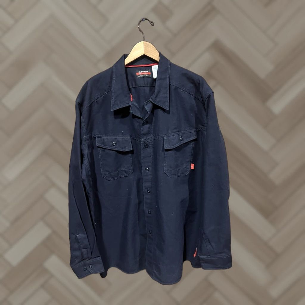 Vintage VINTAGE Bulwark Mens Blue Fire Resistant Long Sleeve Button Up Work Shirt Suze 2XL Size US XXL / EU 58 / 5 - 1 Thumbnail