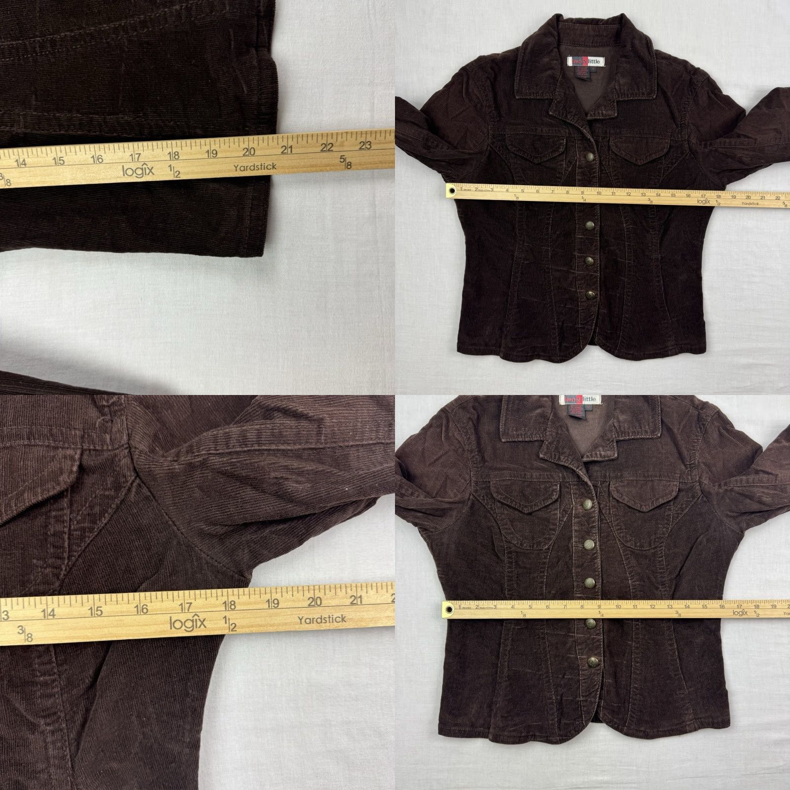 Olive VINTAGE Live A Little Corduroy Jacket Womens Medium Brown Y2K Hipster 90s Size M / US 6-8 / IT 42-44 - 8 Thumbnail