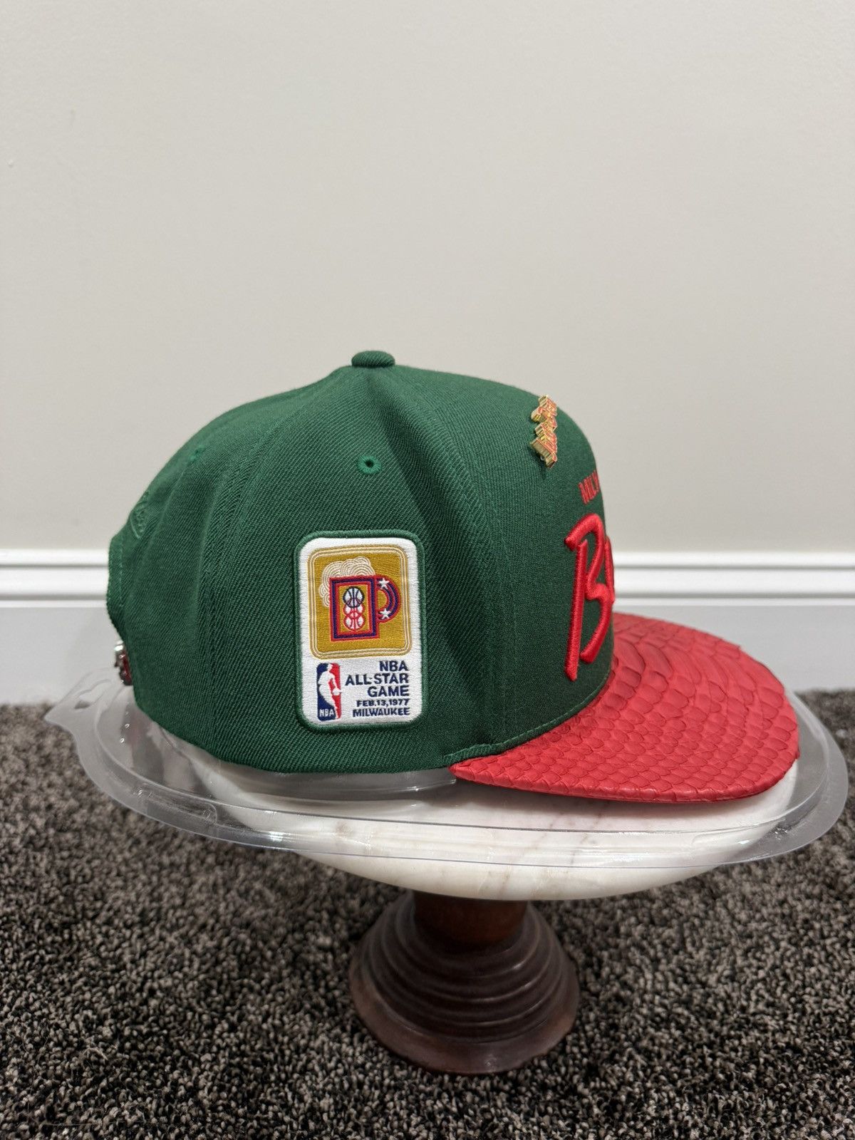 Just Don × Mitchell & Ness Just Don x Mitchell & Ness NBA Milwaukee Bucks Green/Red Hat Size ONE SIZE - 2 Thumbnail