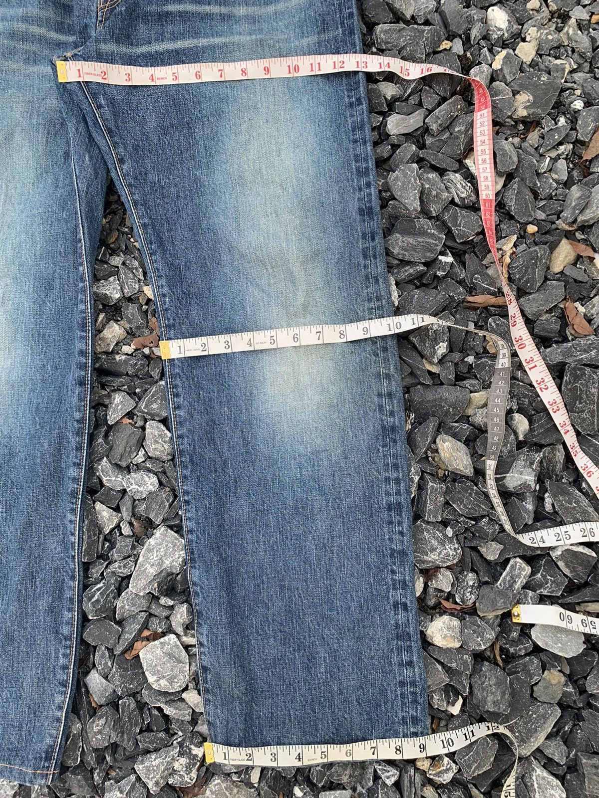 Japanese Brand ACOUSTIC SELVEDGE BUTTON FLY JAPANESE FADED DISTRESSED DENIM Size US 36 / EU 52 - 19 Thumbnail