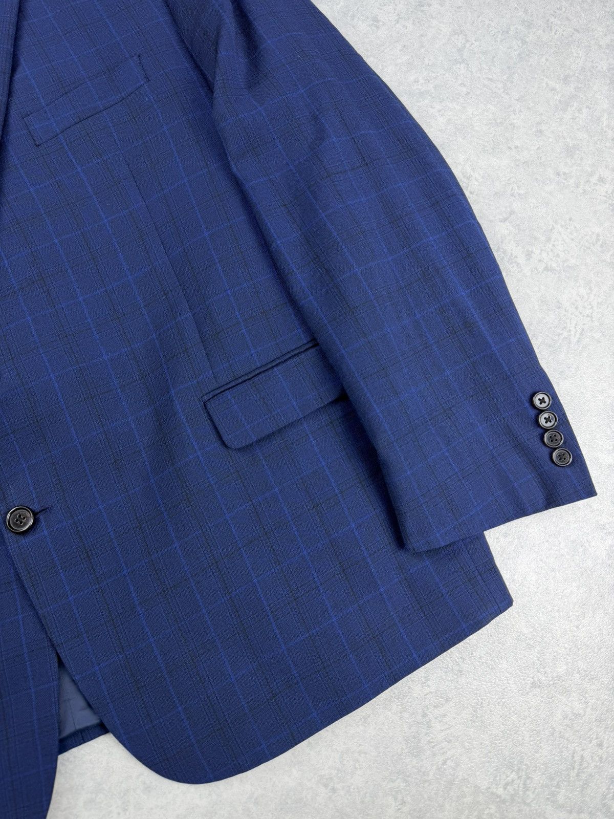Ralph Lauren Ralph Lauren Blue Check Wool Blazer 48R Mens Sport Coat Size 48R - 3 Thumbnail