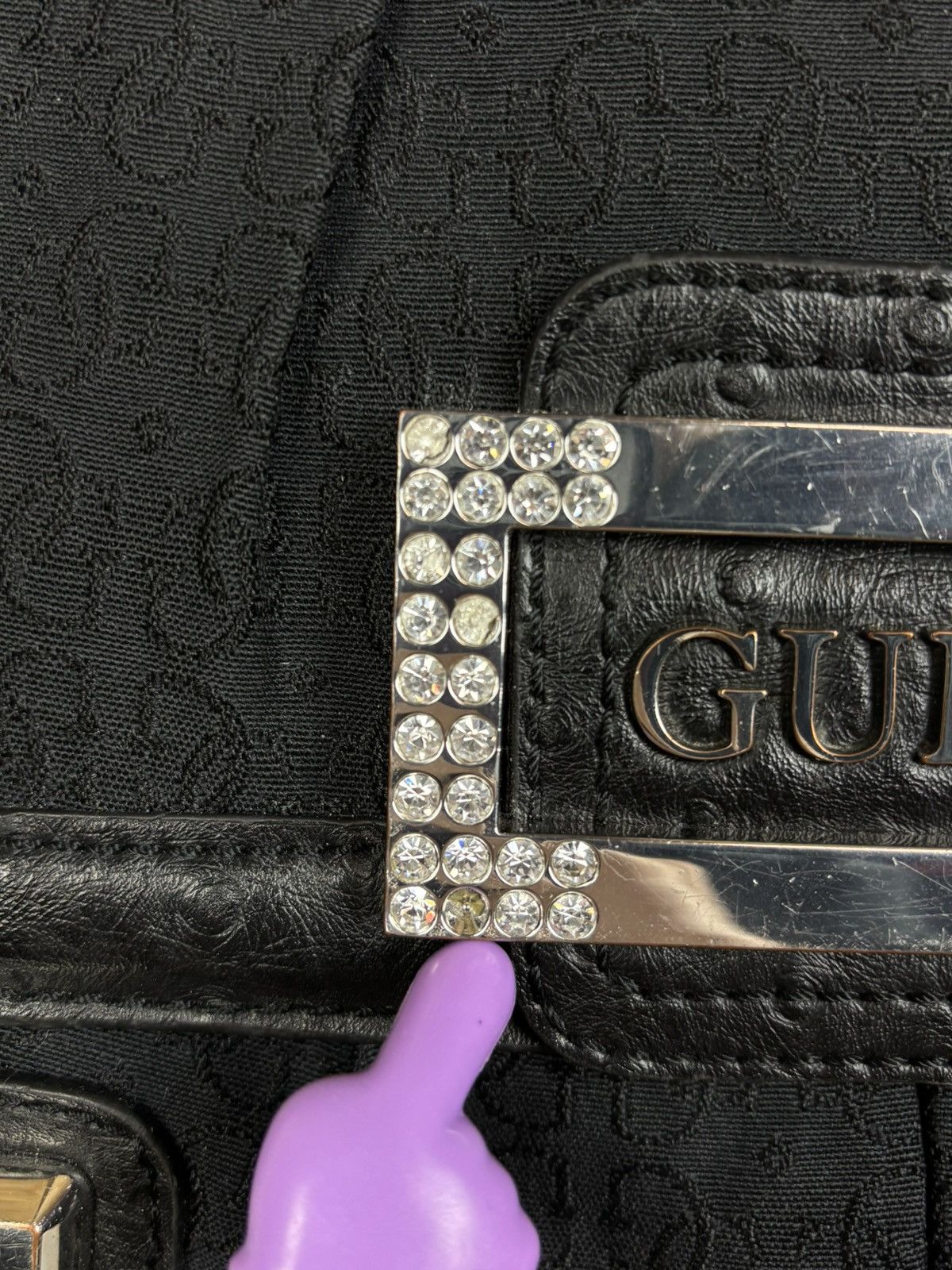 Guess Guess Vintage Y2K Crossbody Shoulder Bag Black Monogram 00s Size ONE SIZE - 6 Thumbnail