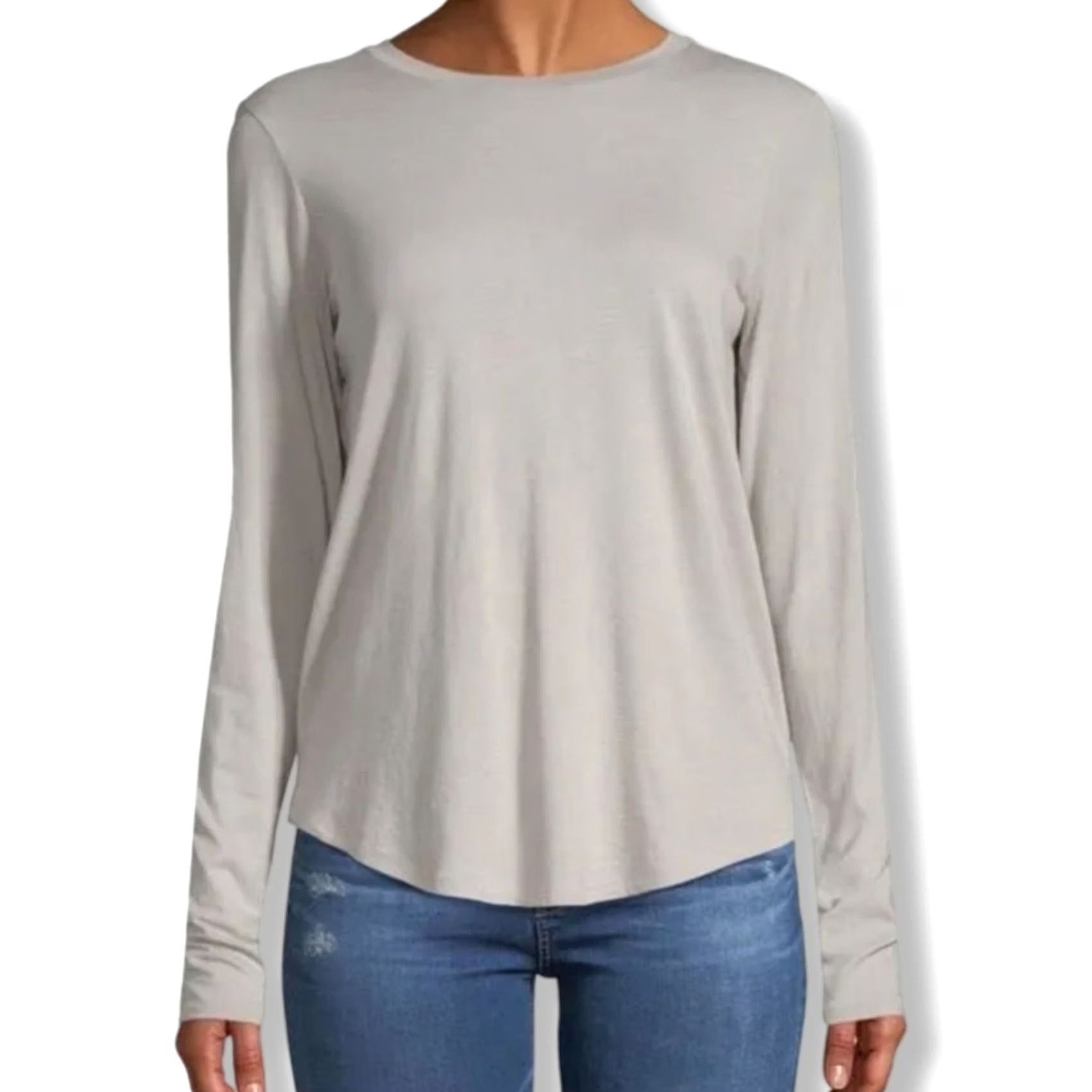 Zara VINTAGE Zara Shirt Top Womens M Beige Tan Long Sleeve Crew Neck Pullover #W 78 Size M / US 6-8 / IT 42-44 - 4 Thumbnail