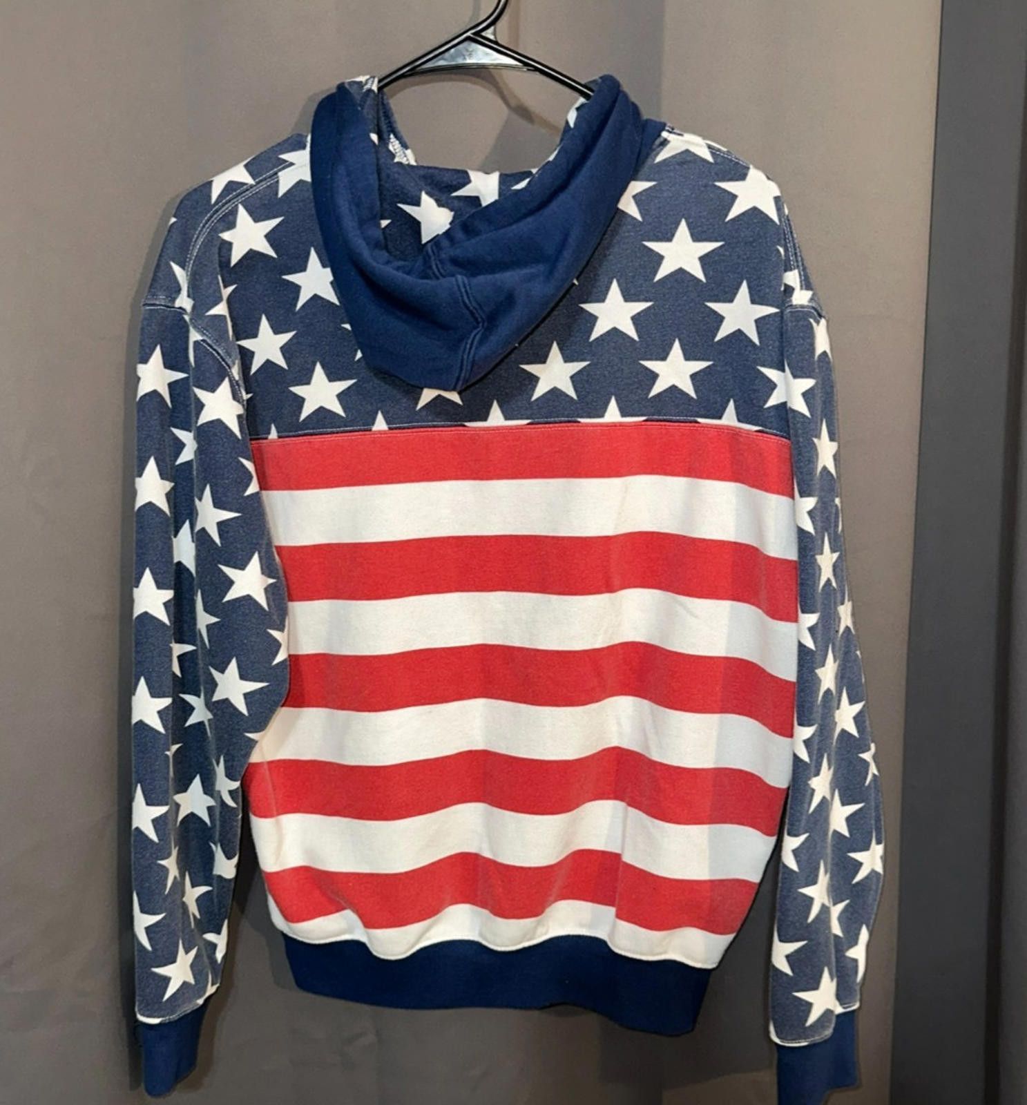 Designer BLUE BAY Flag Hoodie M | Patriotic Streetwear Size US M / EU 48-50 / 2 - 4 Thumbnail
