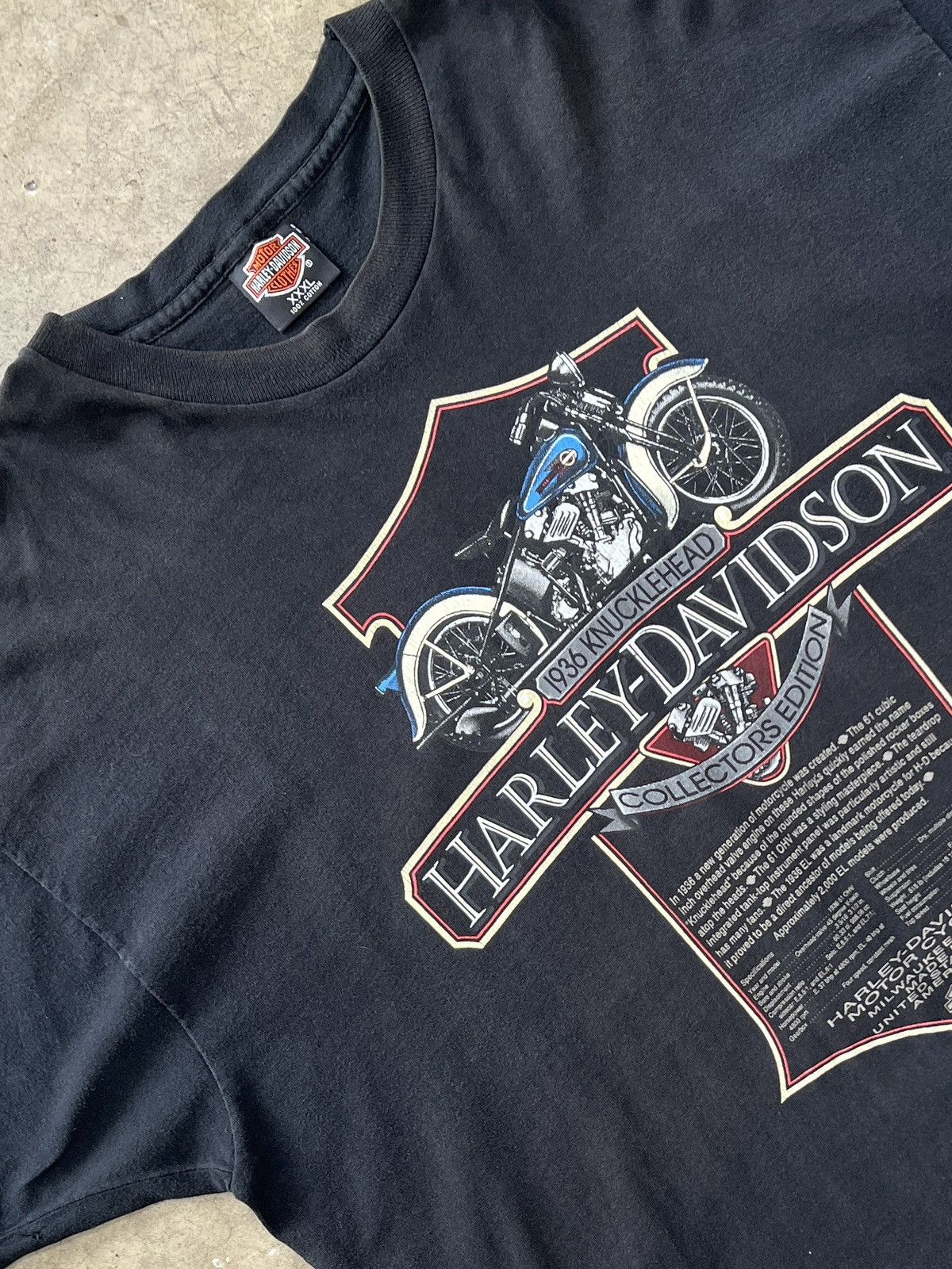 Harley Davidson Vintage Harley Davidson 90s Motorcycle Black Hills Tee XXXL Size US XXL / EU 58 / 5 - 5 Thumbnail