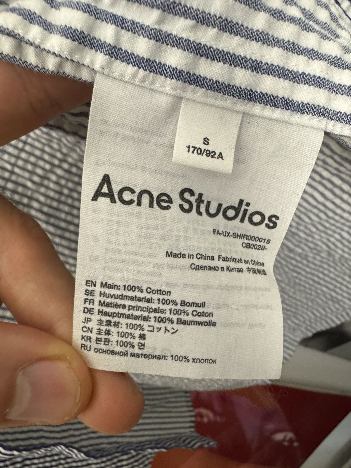 Acne Studios Acne Studios Fairview Face Mini Logo Stripes Shirt Button Up Size US M / EU 48-50 / 2 - 6 Thumbnail