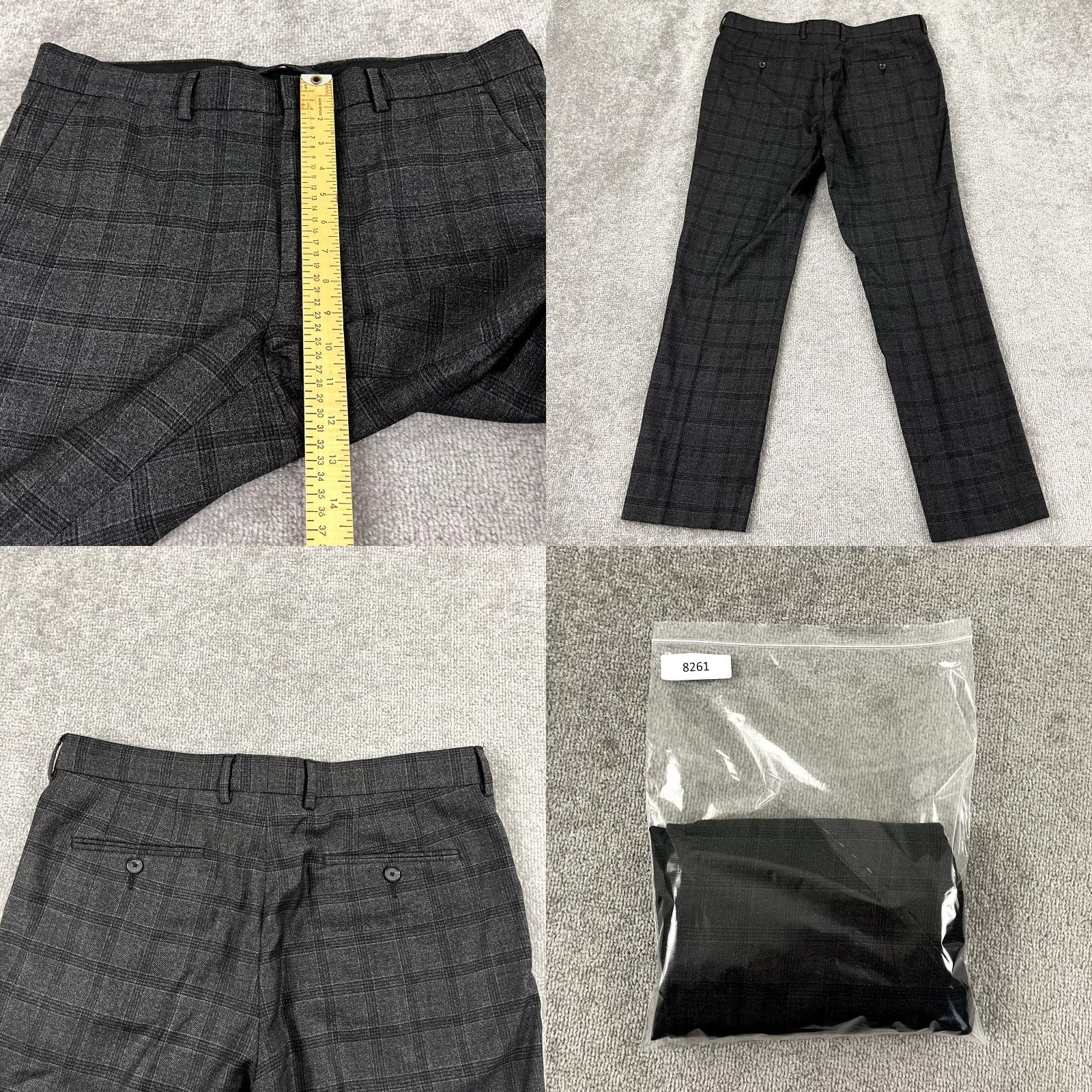Vince Vince Pants Mens 34 x 30 Slim Straight Plaid Wool Dress Trousers Gray Size US 34 / EU 50 - 8 Thumbnail