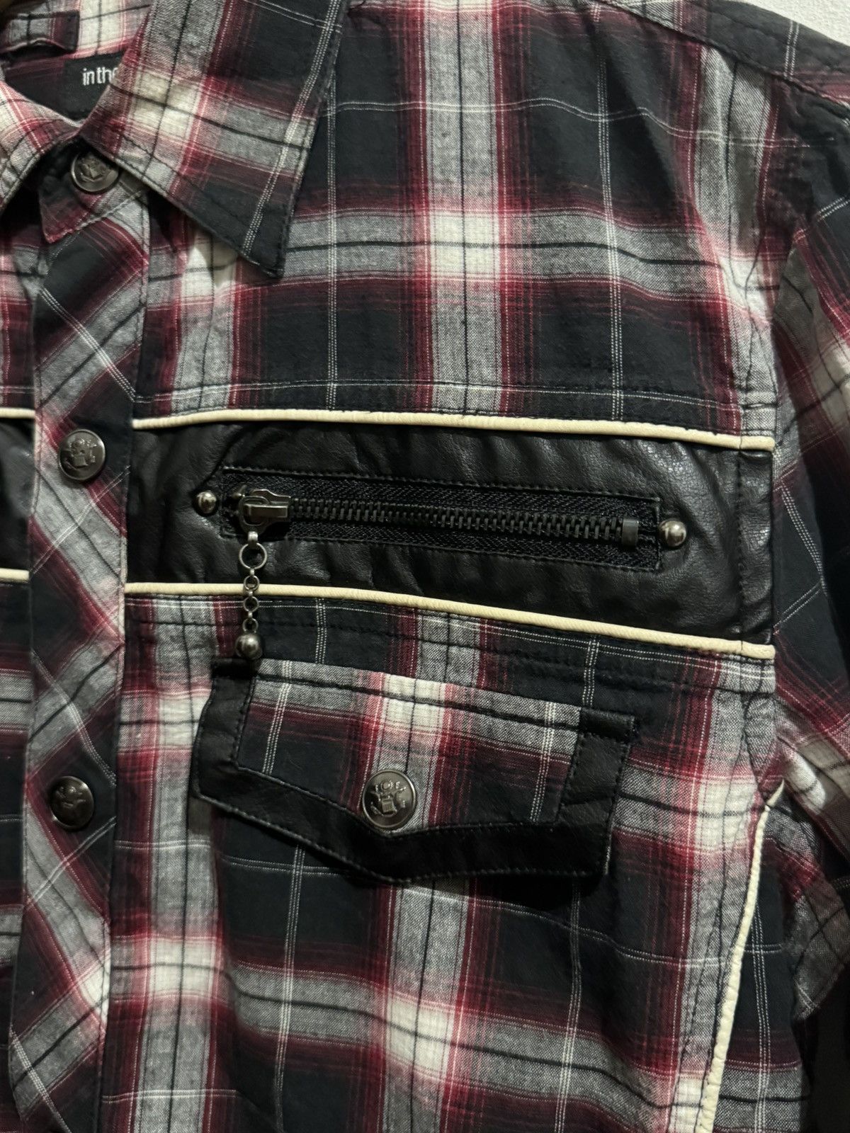 In The Attic IN THE ATTIC IFSIXWASNINE LEATHER LINE GIMMICK CHECK SHIRT Size US M / EU 48-50 / 2 - 5 Thumbnail