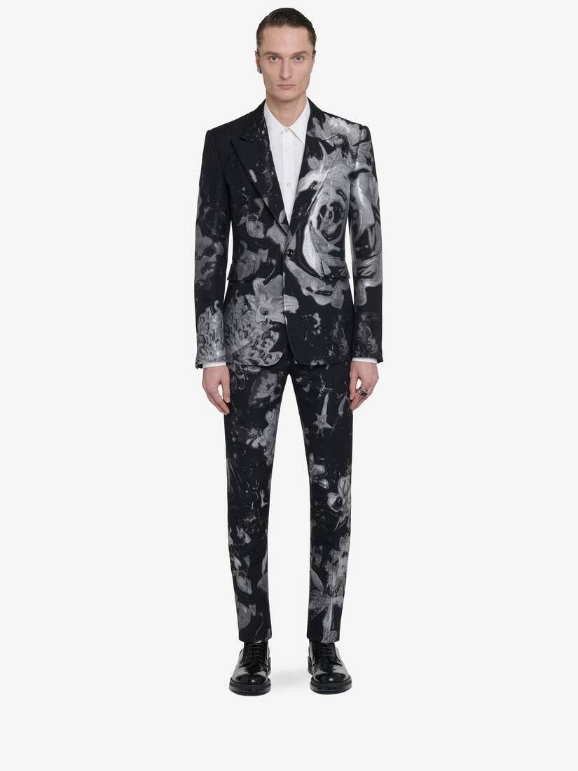 Alexander McQueen o1w1db10725 Wax Flower Single-Breasted Jacket Black/Silver Size US M / EU 48-50 / 2 - 3 Thumbnail