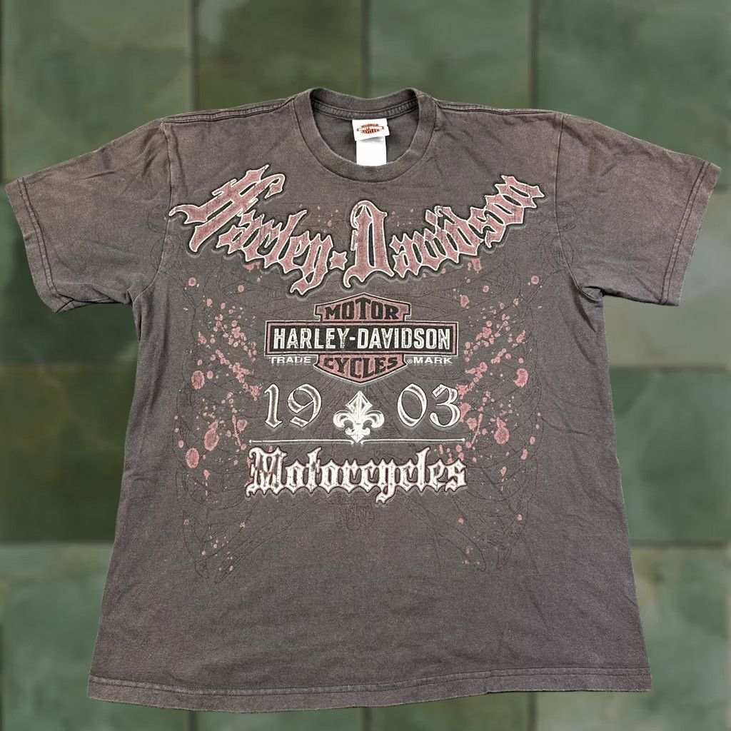 Harley Davidson Harley-Davidson T-Shirt Harley-Davidson Adult Large L Brown Cotton Double-Sided Logo Crew Neck Short Sleeve Vintage No Size US L / EU 52-54 / 3 - 1 Thumbnail