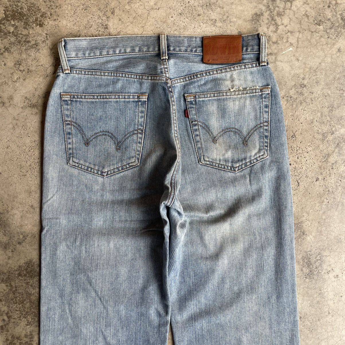 Edwin 🔥Vintage Edwin 503Z Stoned Washed Ripped Distress Jeans Size US 31 - 5 Thumbnail