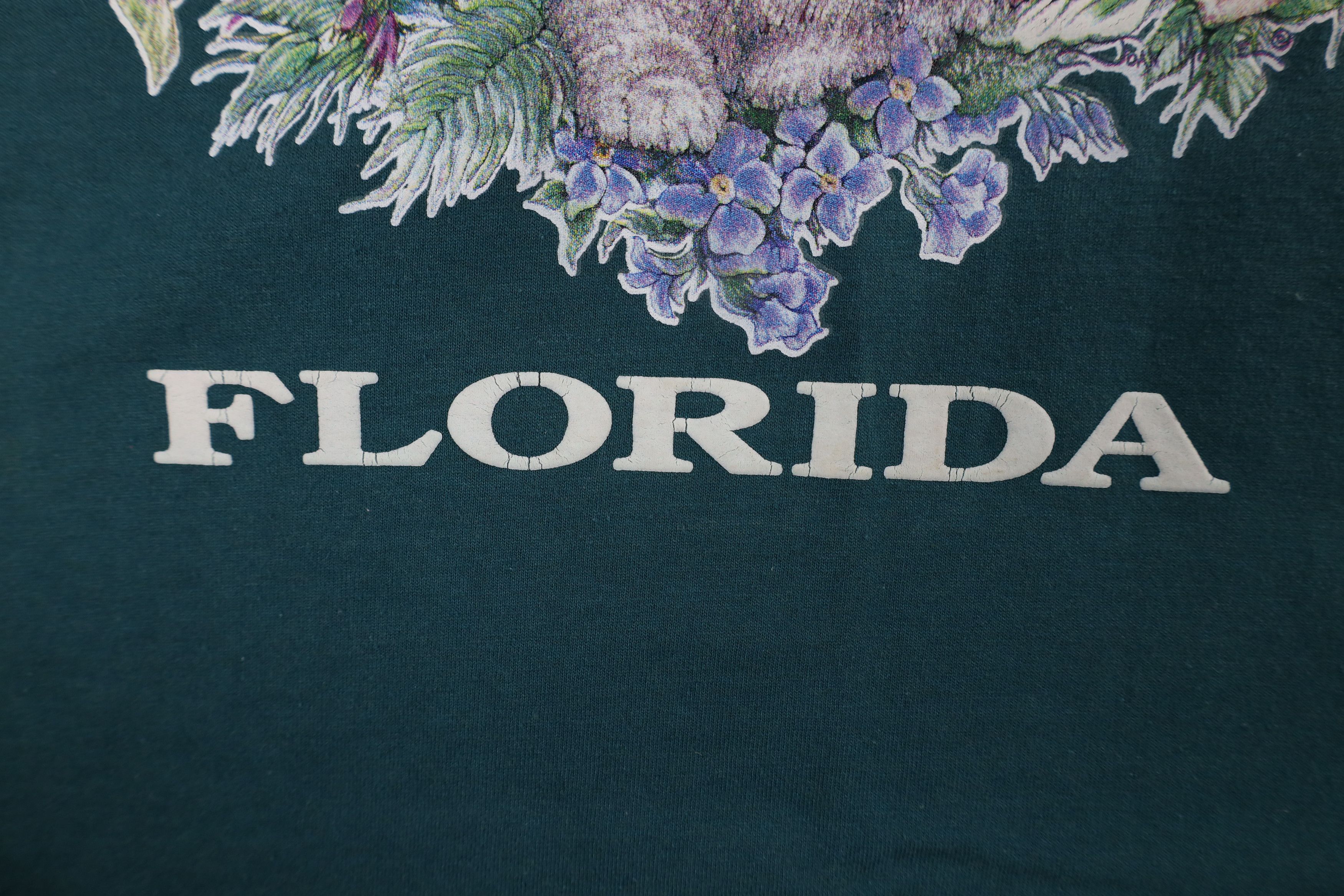 Vintage Vintage 90s Streetwear Cat Kitten Flower Florida T-Shirt USA Size L / US 10 / IT 46 - 5 Thumbnail