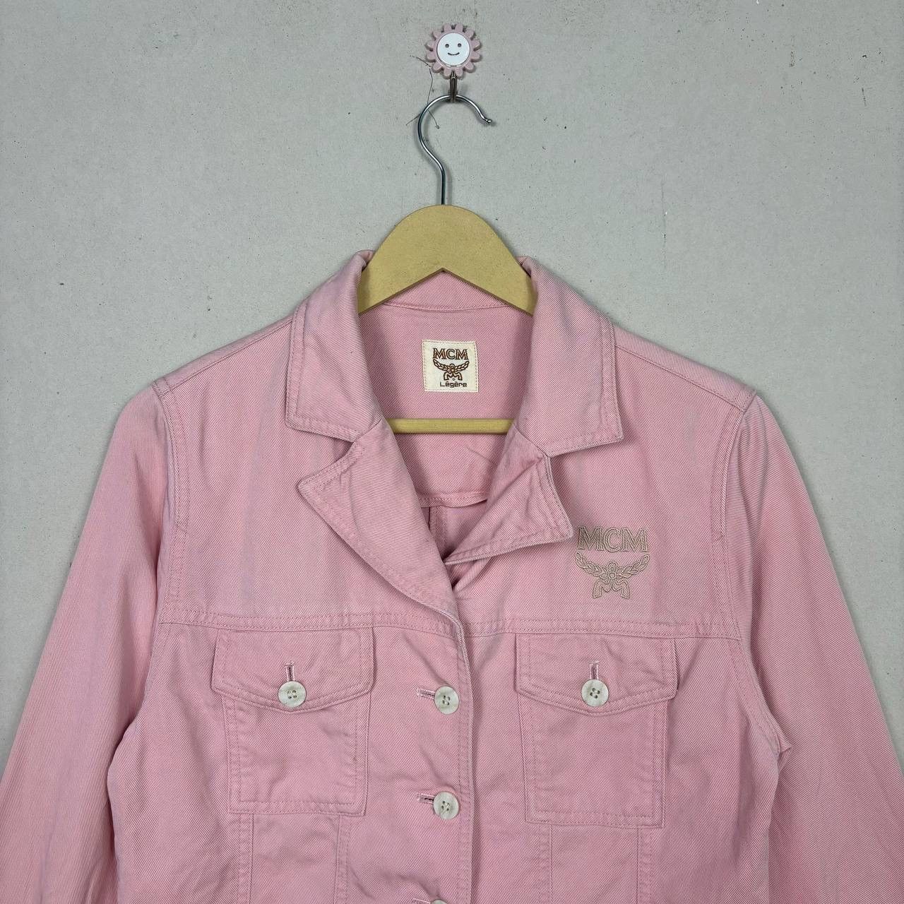 MCM Vintage MCM Légère Pink Denim Jacket Embroidered Logo M Size M / US 6-8 / IT 42-44 - 3 Thumbnail