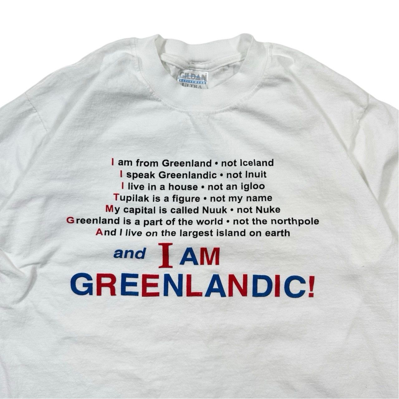 Vintage Vintage 00s I Am Greenlandic Graphic Tourist T Shirt Size US M / EU 48-50 / 2 - 2 Thumbnail