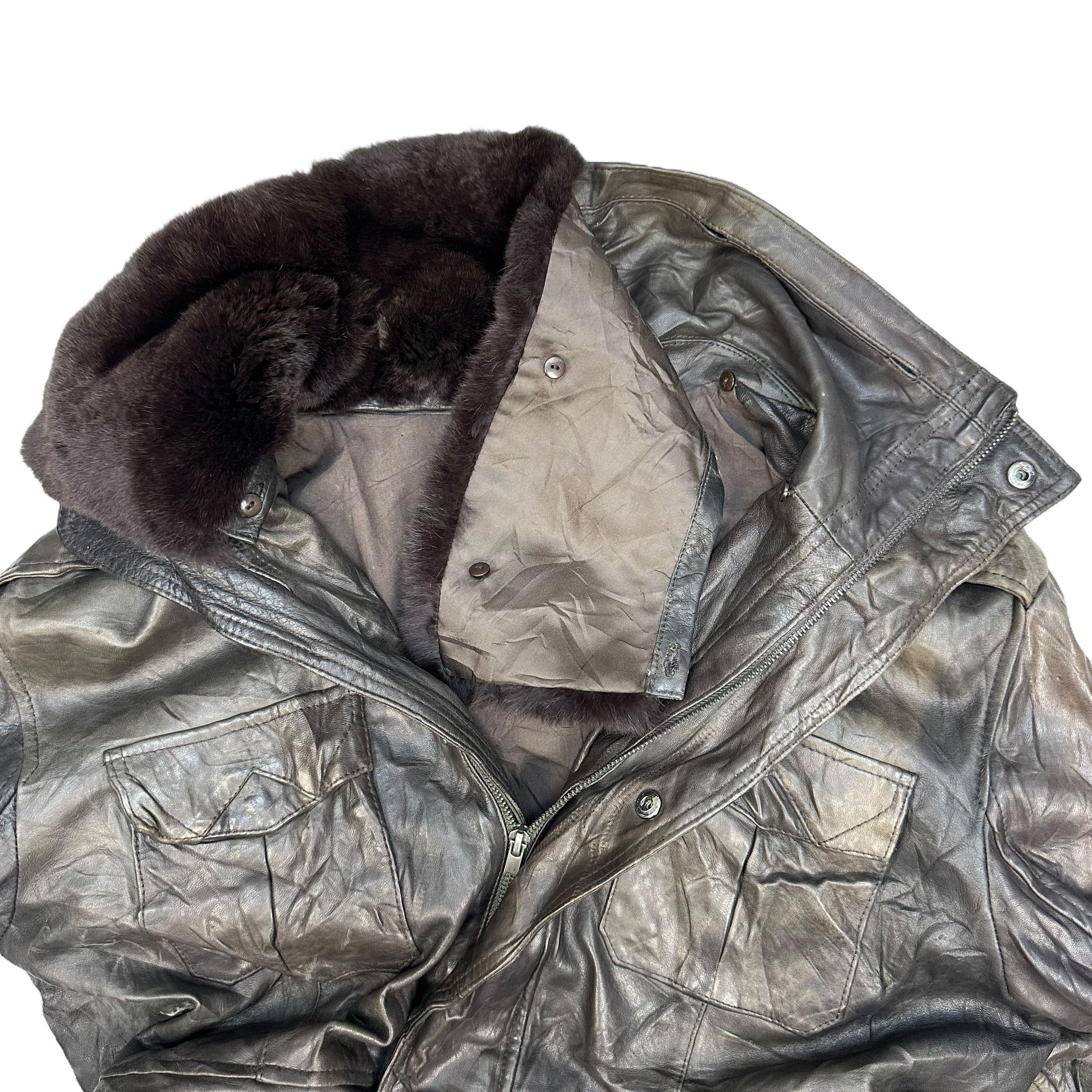 Balmain Vintage BALMAIN Fur Neck Sheepskin Leather Jacket #A65-1548 Size US L / EU 52-54 / 3 - 21 Thumbnail