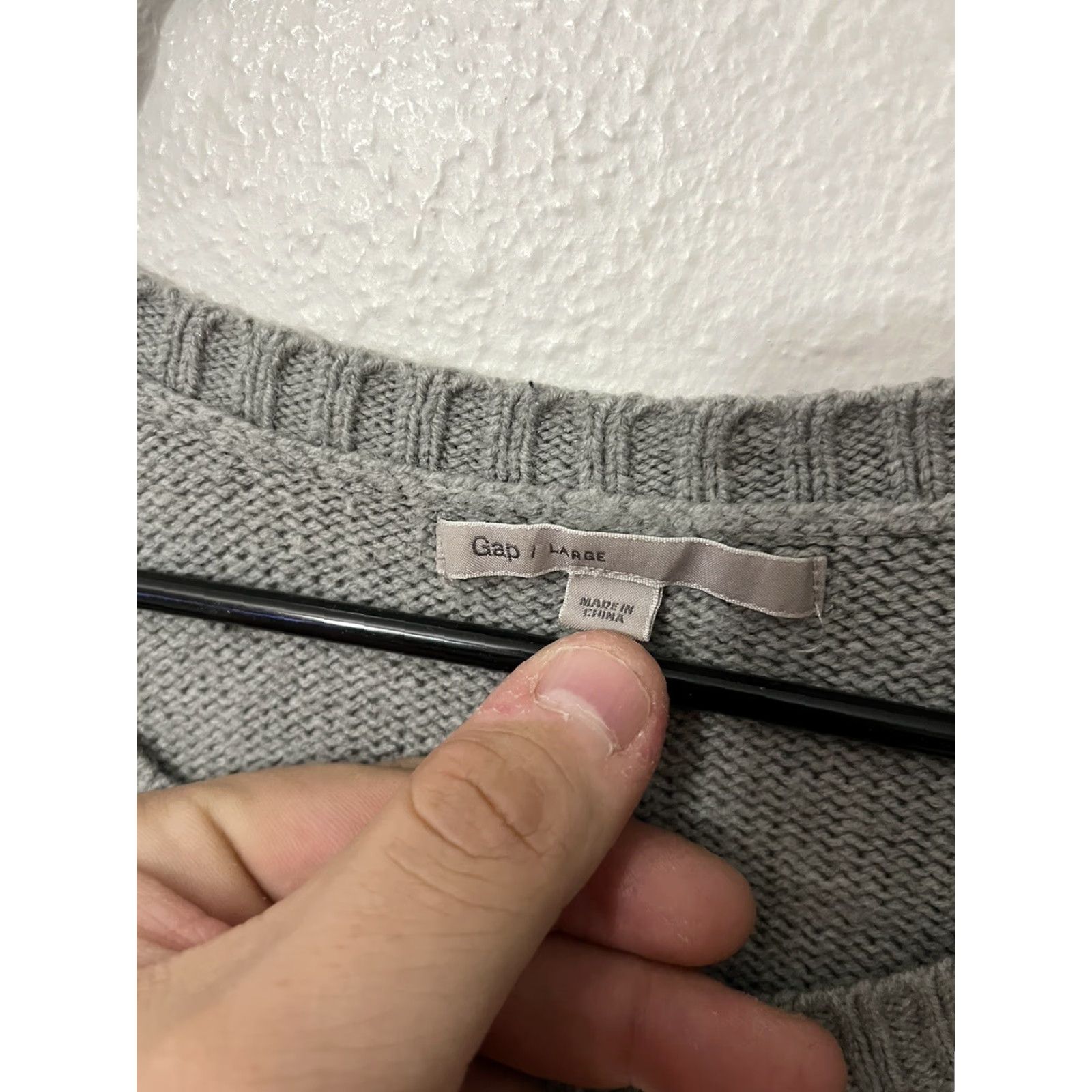 Gap GAP Womens Crew Neck Pullover Knit Sweater Long Sleeve Large Gray (L) Classic, Casual Pullover Shirt Womens Size L / US 10 / IT 46 - 3 Thumbnail