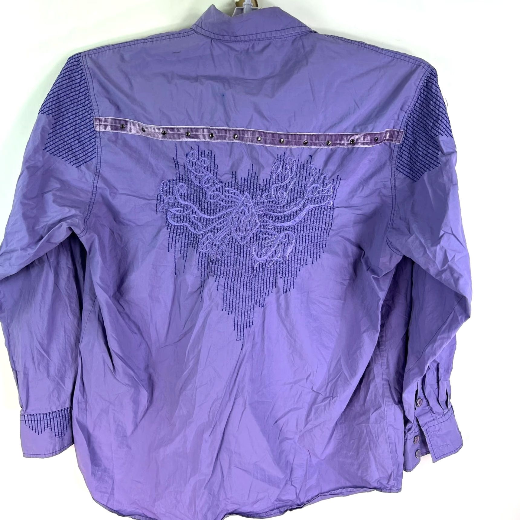 Vintage H2O Graphic Print Embroidered Button-Up Shirt Men's Size L Purple Long Sleeve Casual Size US L / EU 52-54 / 3 - 7 Thumbnail