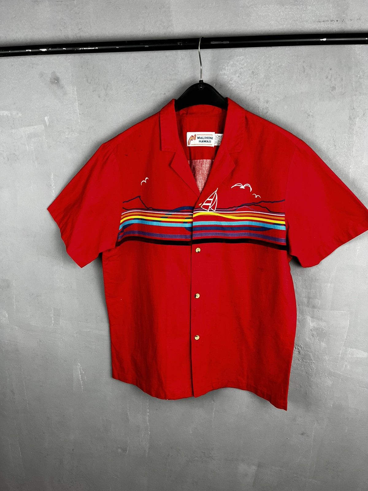 Vintage Vintage 70's Malihini Hawaiian Button Up Aloha Shirt Size US L / EU 52-54 / 3 - 1 Thumbnail