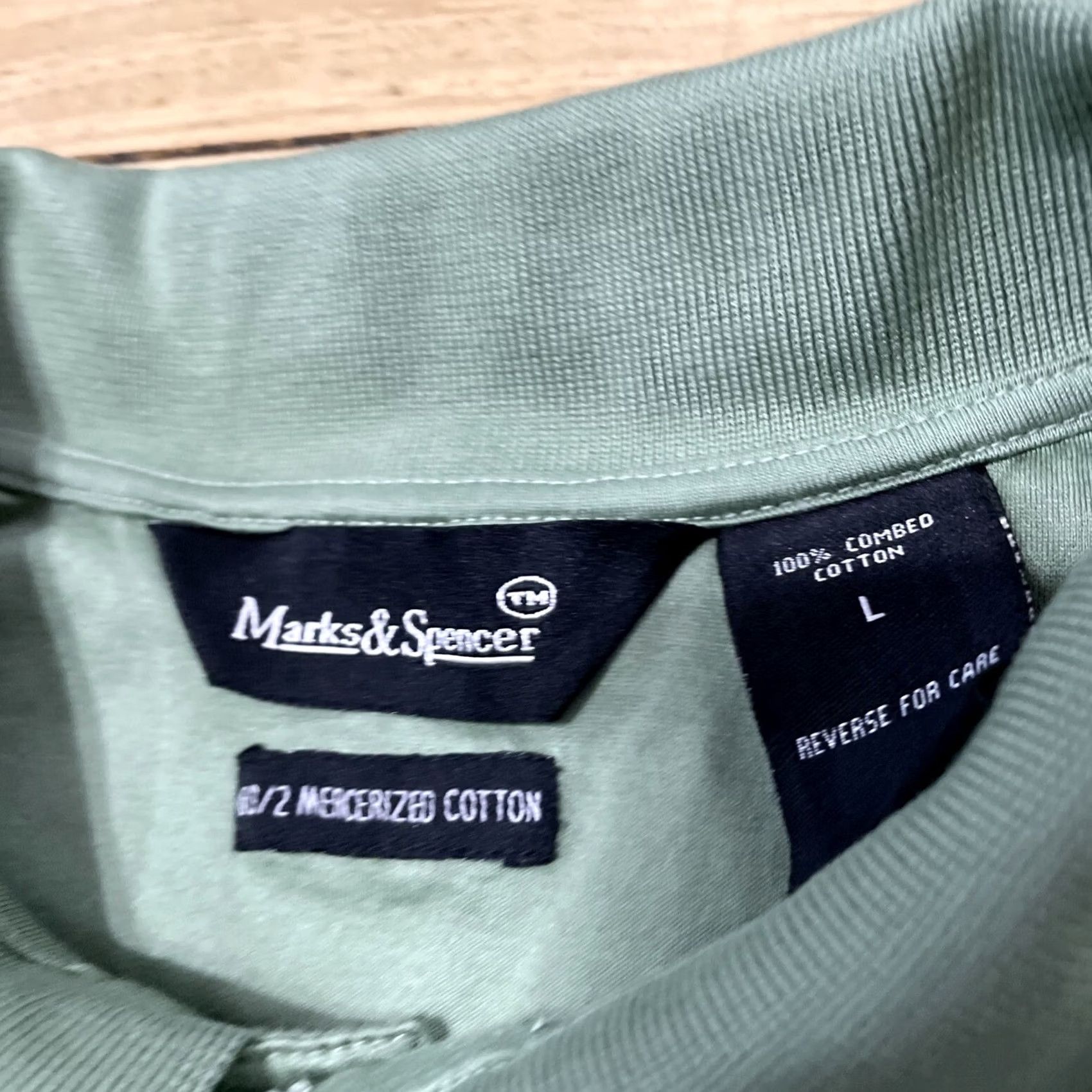 Marks & Spencer MARKS & SPENCER Polo Shirt Men L Green Stretch 60/20 Cotton Polo Shirt L Green, Short Sleeve, Premium, Casual, Classic, Preppy, Sports Mens Size US L / EU 52-54 / 3 - 4 Thumbnail