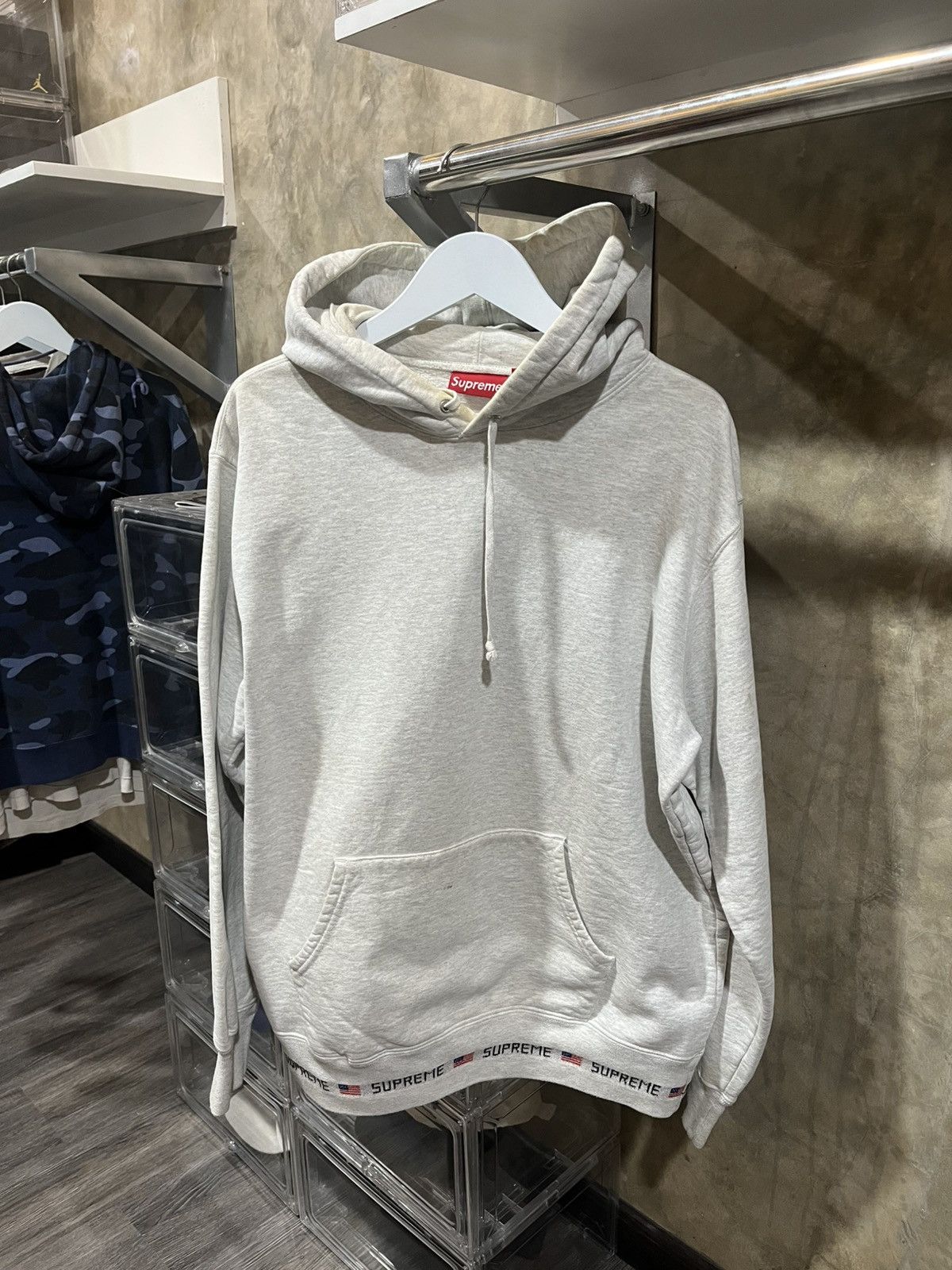 Supreme Supreme Text Rib Hooded Sweatshirt Size US XL / EU 56 / 4 - 1 Thumbnail