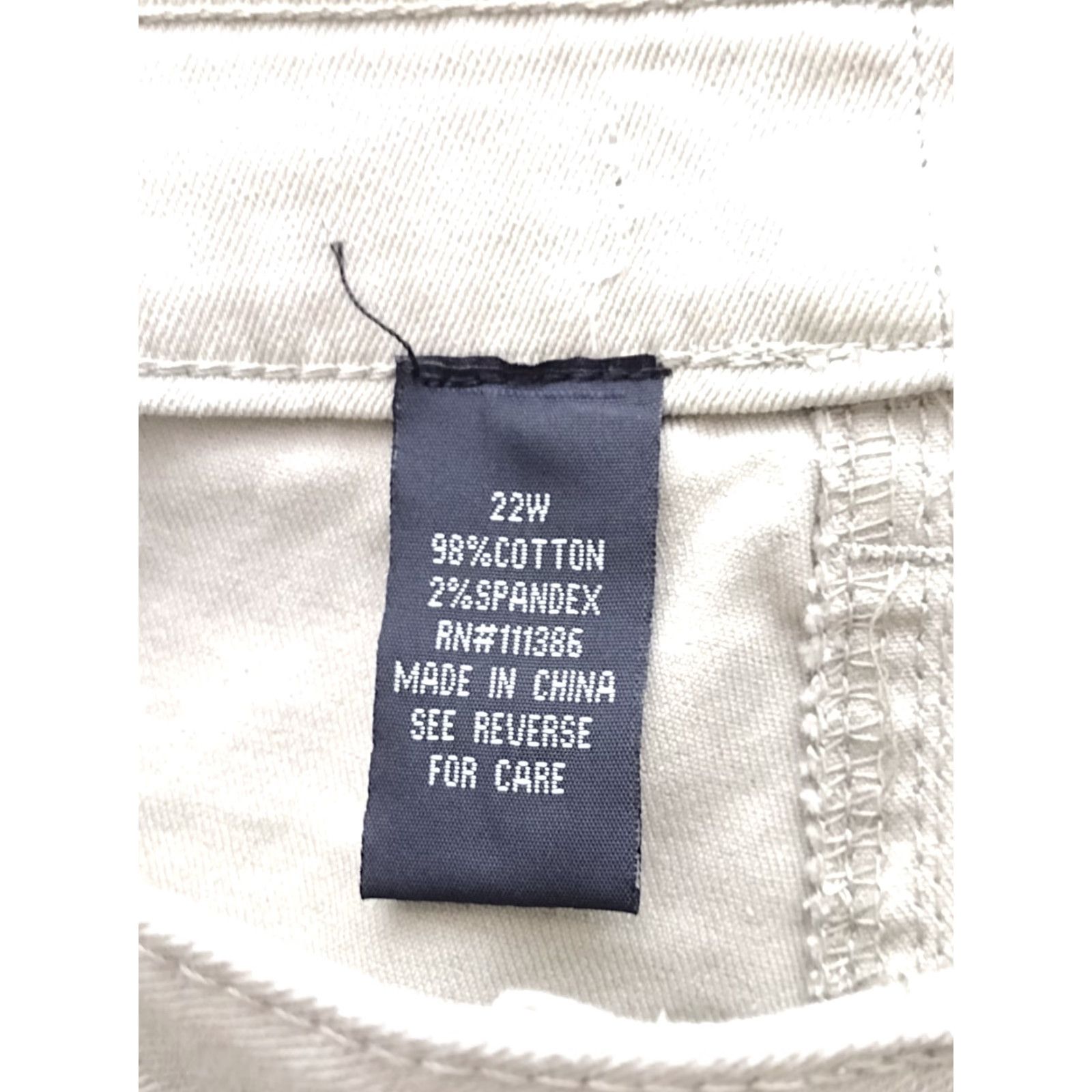 Vintage Woman Within Skinny Jeans Women 22W White Stretch 5-Pocket Denim High Rise Regular Fit XS-Plus? Size 40" / US 18 - 6 Thumbnail