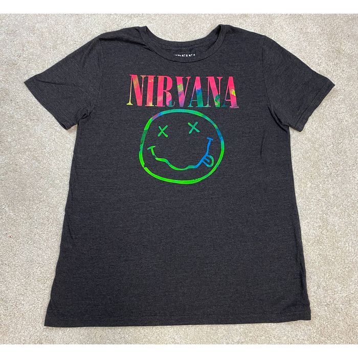 Nirvana Nirvana Unisex Tie Dye Logo Smiley Face Graphic T-Shirt XL ...