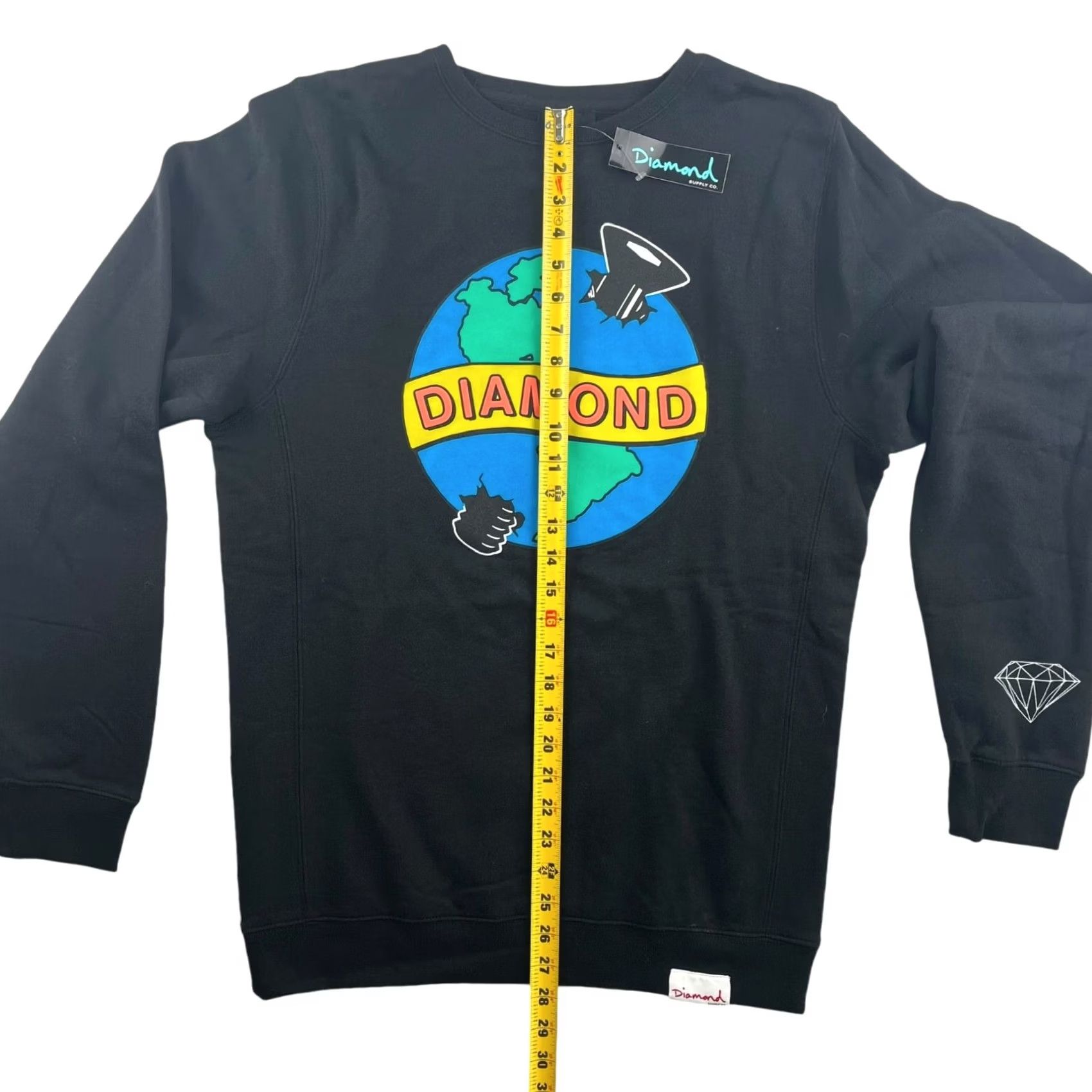 Diamond Supply Co. Diamond Supply Co. Sweatshirt Adult Medium Black Cotton Blend Graphic Print Crew Neck Pullover Mens Size US M / EU 48-50 / 2 - 4 Thumbnail