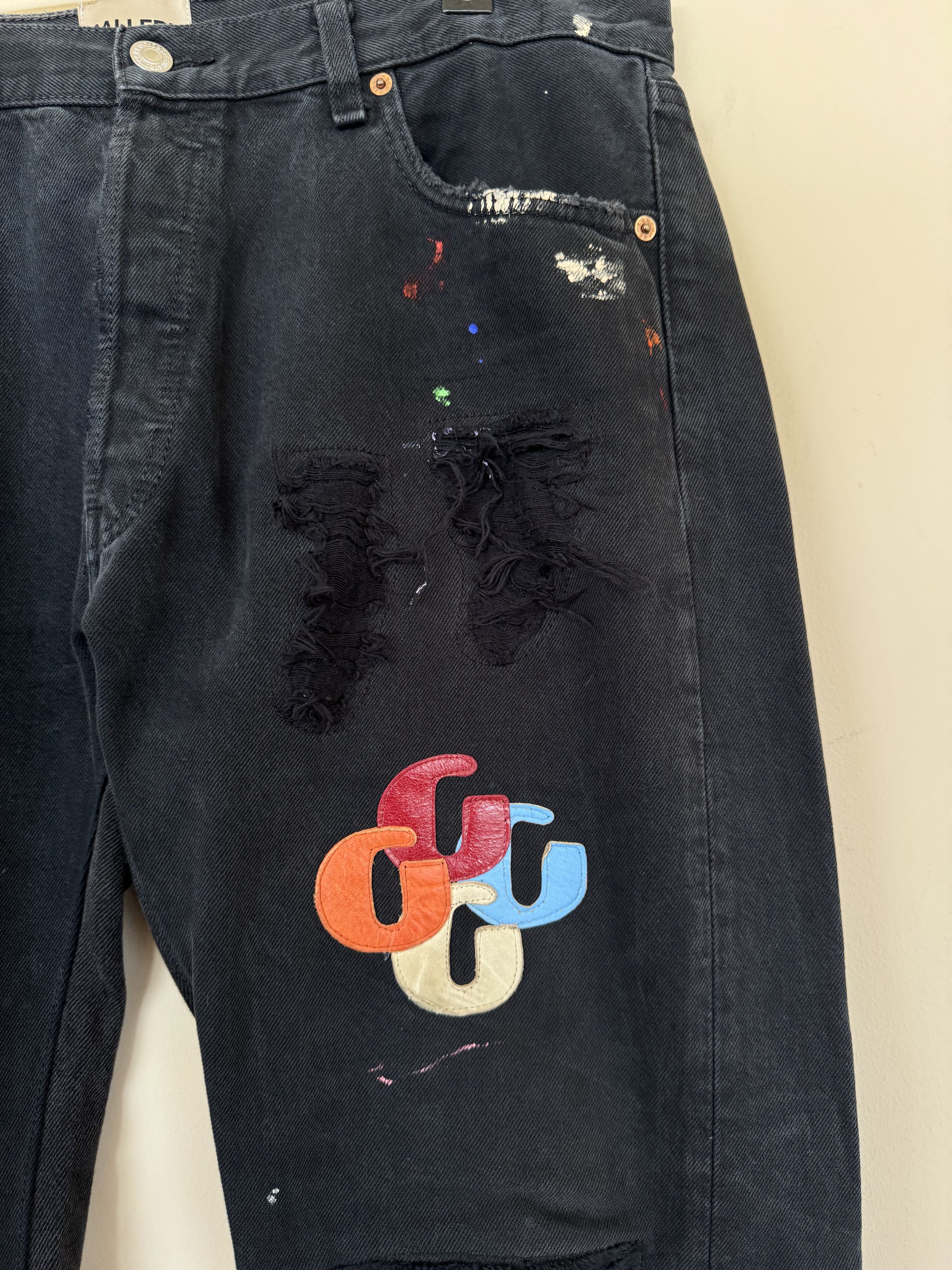 Gallery Dept. 1/1 Black Gallery Dept Flares W G Patches Size US 33 - 5 Thumbnail