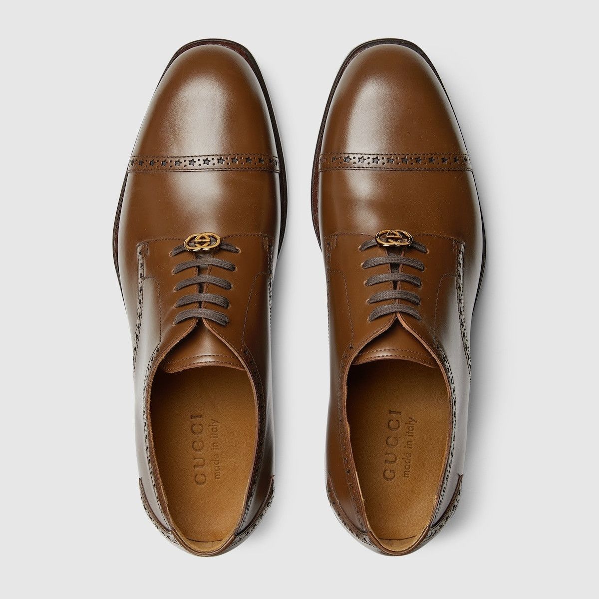 Gucci o1s1wg110125 Lace-Up Shoes With Brogue Details in Brown Size US 7.5 / EU 40-41 - 6 Thumbnail