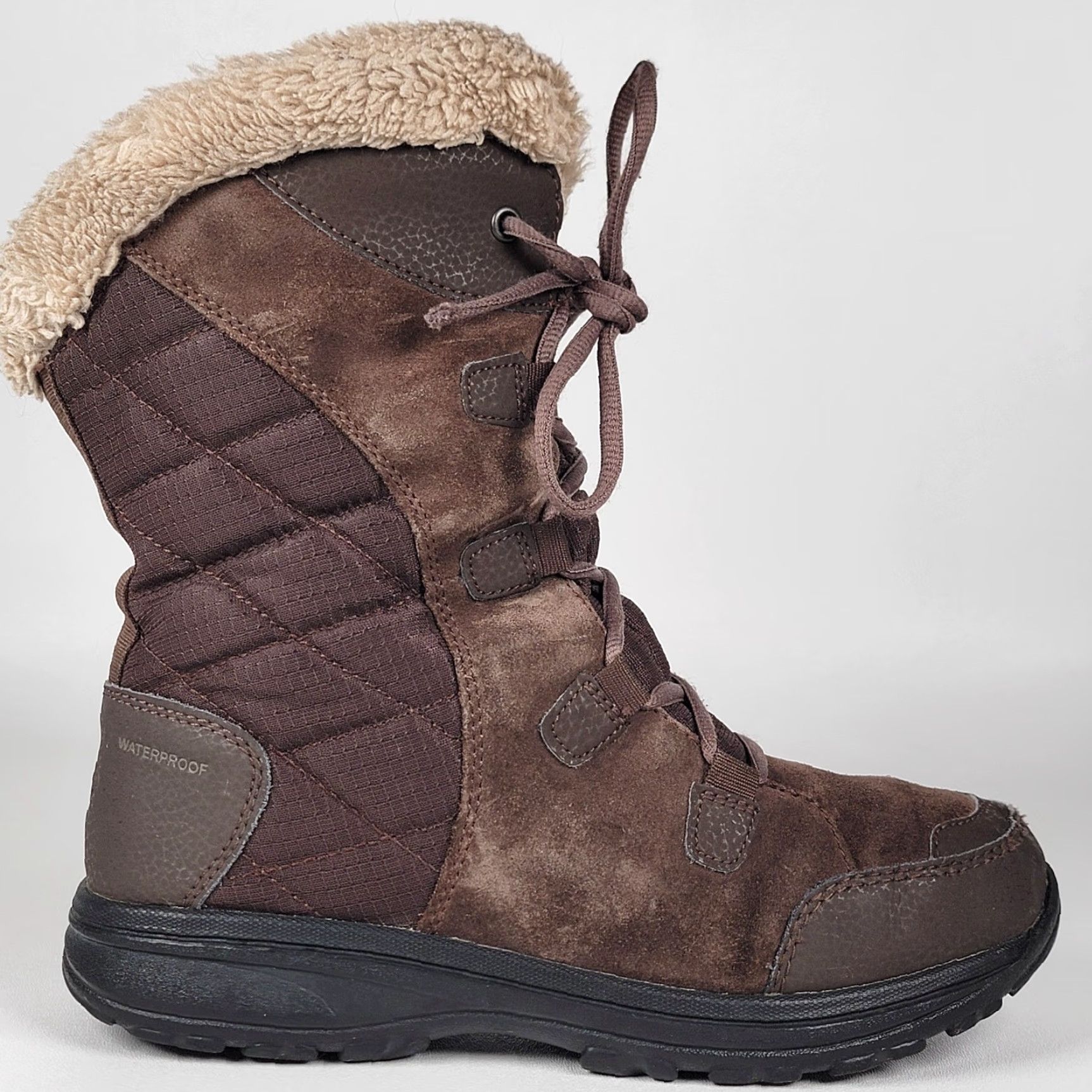 Vintage Columbia Women's Ice Maiden II Boot Size 7 Waterproof Lace Up Brown Leather Size US 7 / IT 37 - 3 Thumbnail