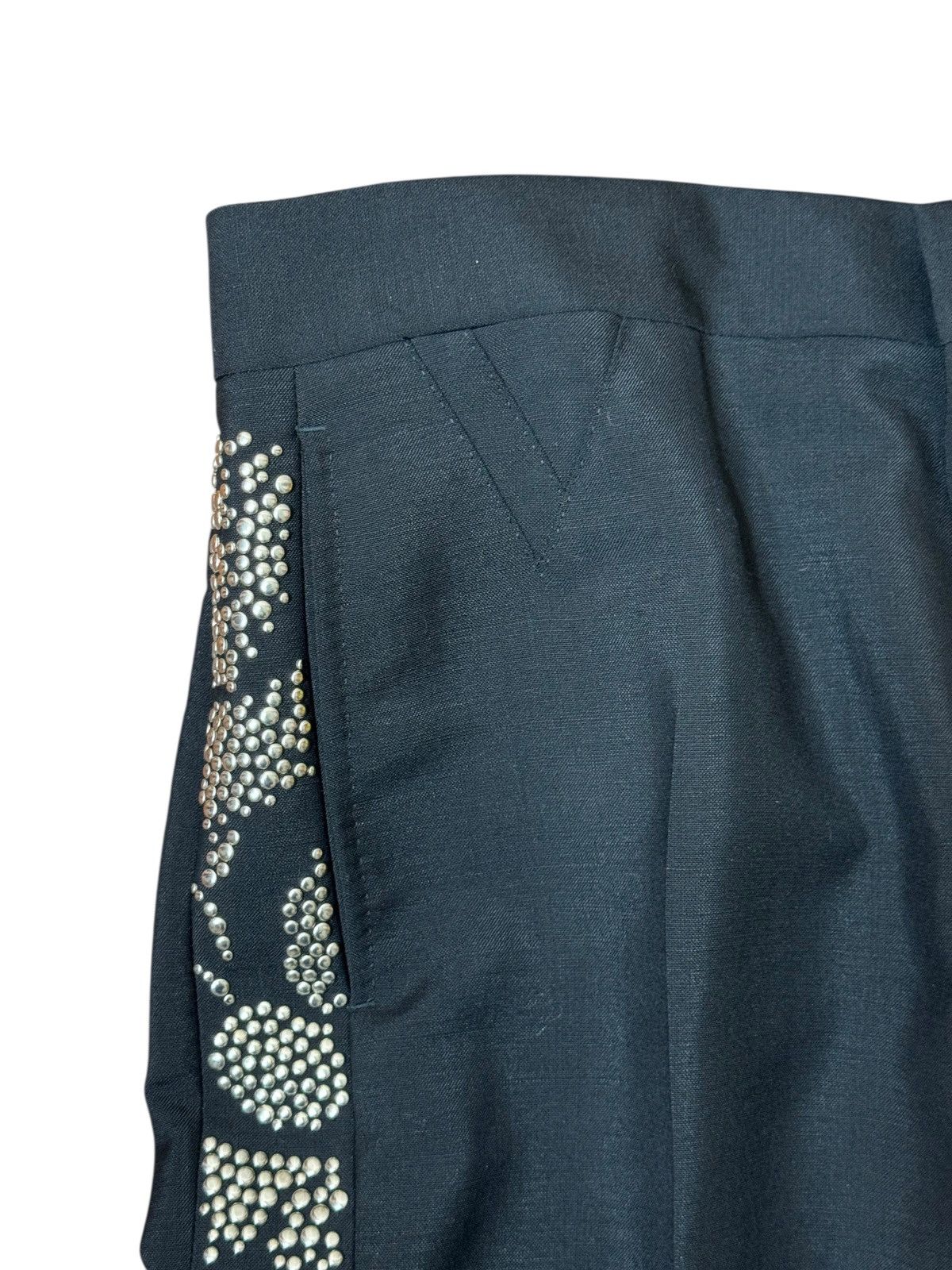 Versace Versace Black Wool Mohair Pants w/ Studded Sides Size US 32 / EU 48 - 4 Thumbnail