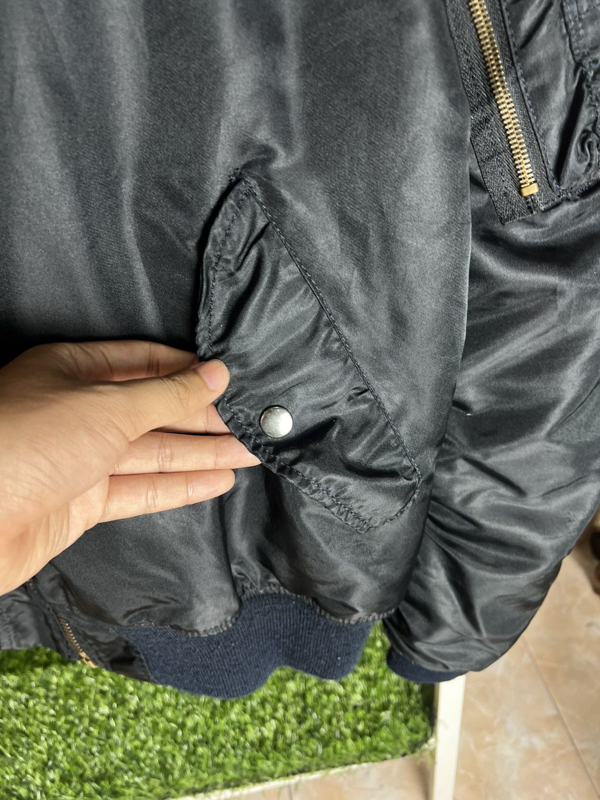 Other Vintage MA-1 Bomber Jacket Reversible Black Orange IDEAL Zip Size US L / EU 52-54 / 3 - 5 Thumbnail