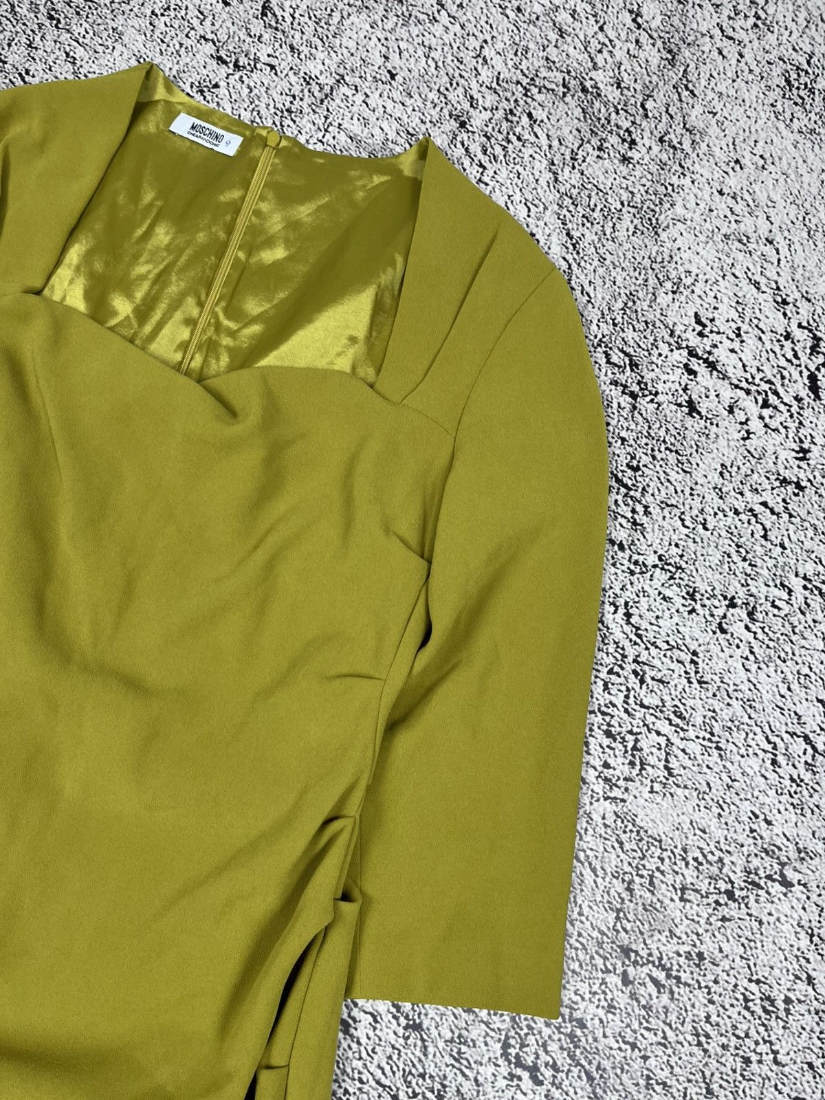 Moschino Vintage Moschino Olive Draped Midi Dress siz 12 Size XL / US 12-14 / IT 48-50 - 4 Thumbnail