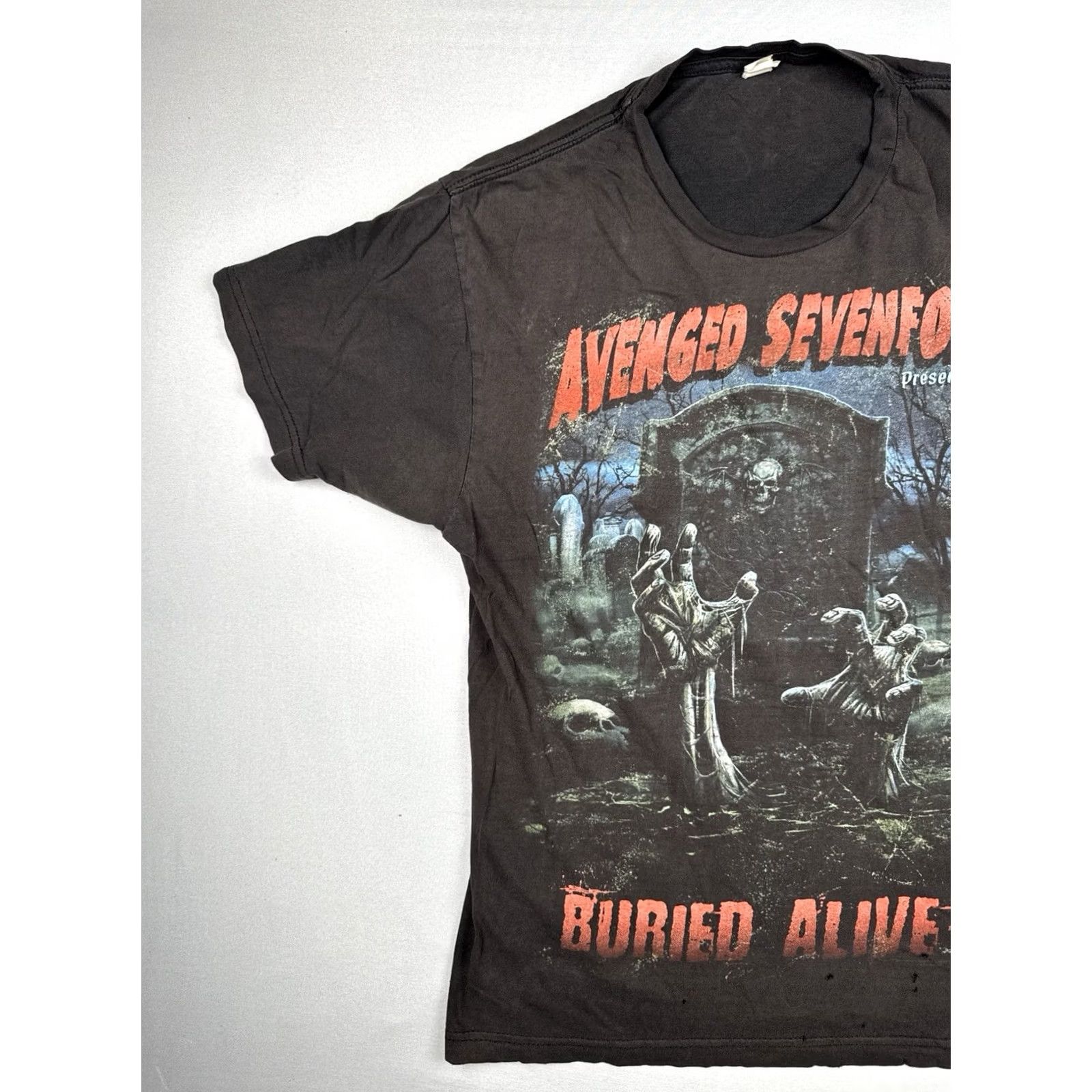 Tultex Avenged Sevenfold Band T Shirt Adult L Black Distressed Faded Grunge Rock Music Metal Size US L / EU 52-54 / 3 - 3 Thumbnail
