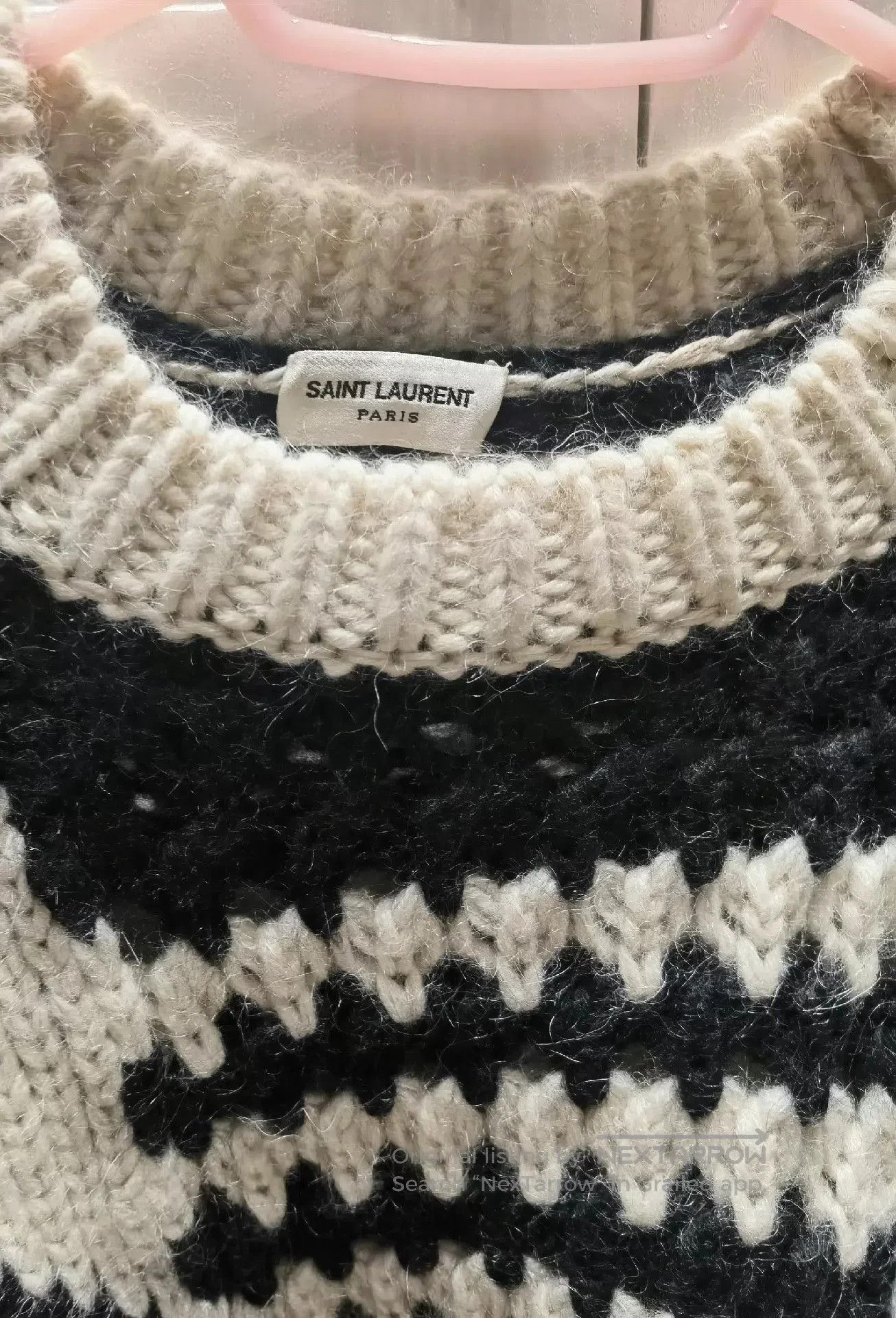 Saint Laurent Paris Saint Laurent Paris Black and white long sleeved knitted sw Size US L / EU 52-54 / 3 - 2 Thumbnail